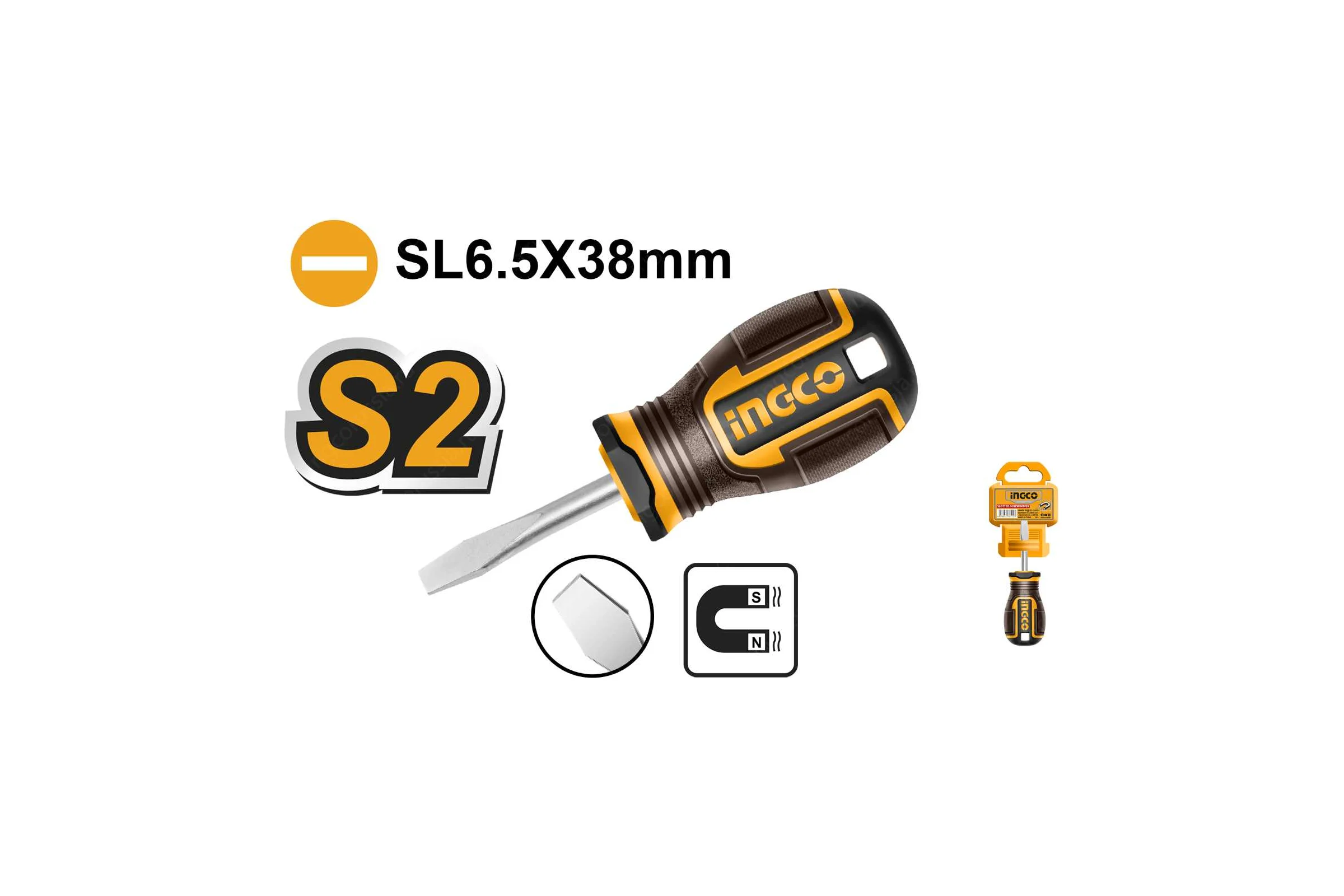 Плоская отвертка INGCO SL6.5, 38мм HSDSL6038