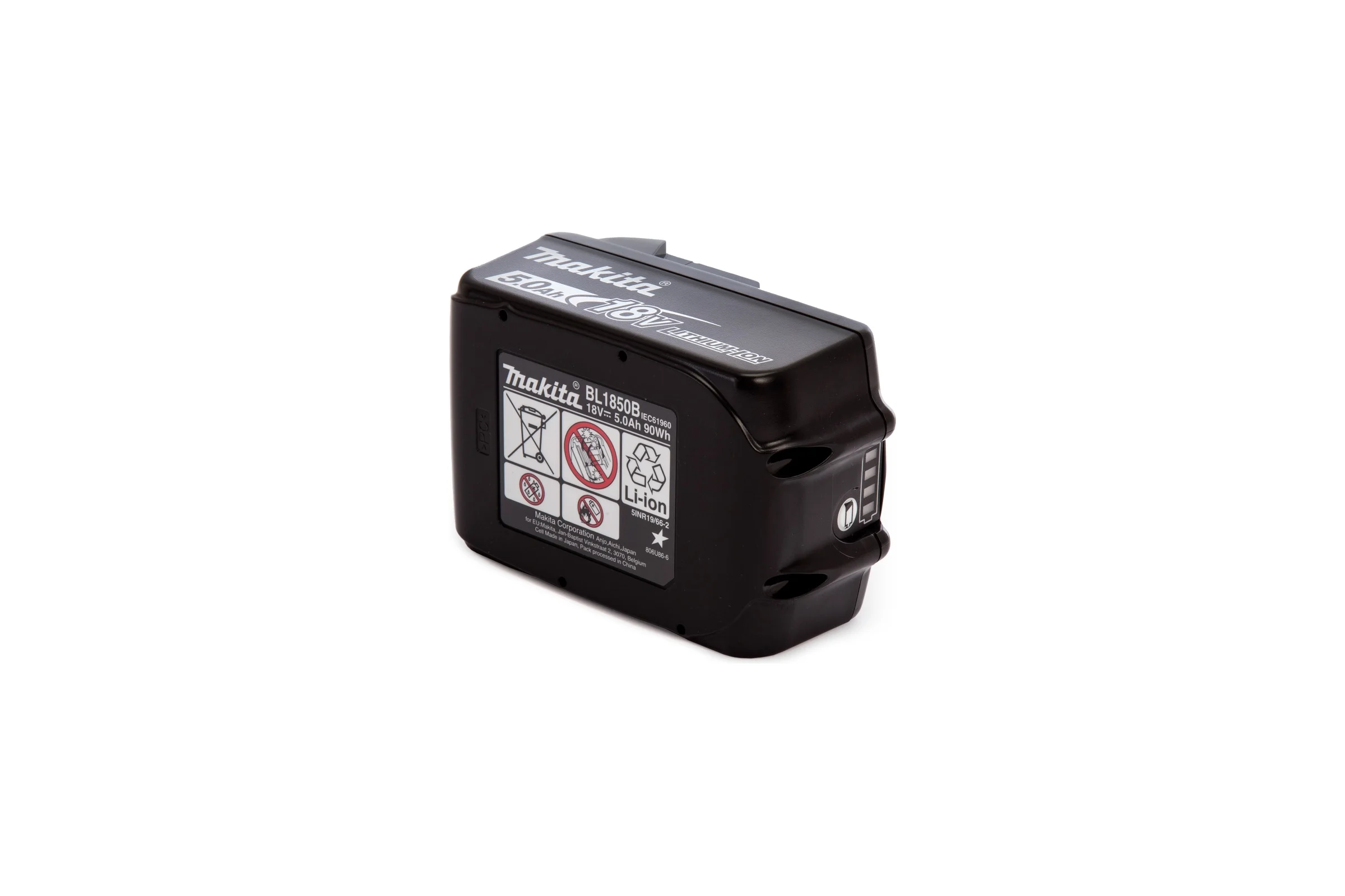 Аккумулятор Makita BL1850B LXT 18 В, 5 Ач, индикатор заряда, полиэтиленовый пакет, 1 шт 632G59-7