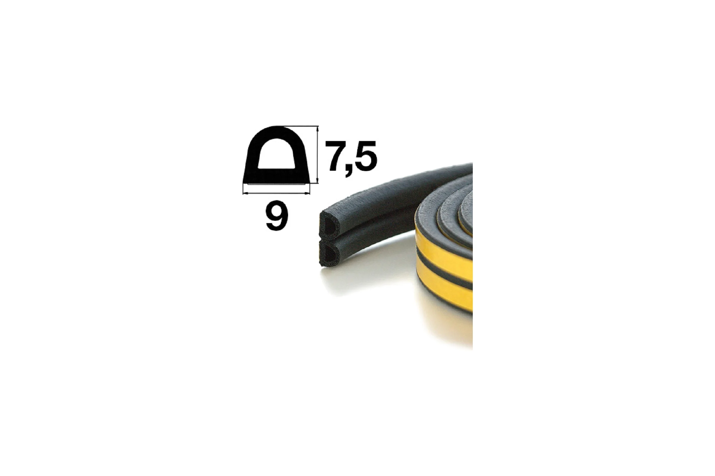 Уплотнитель самоклеящийся APECS D-9x7,5-BL (100м) 29110