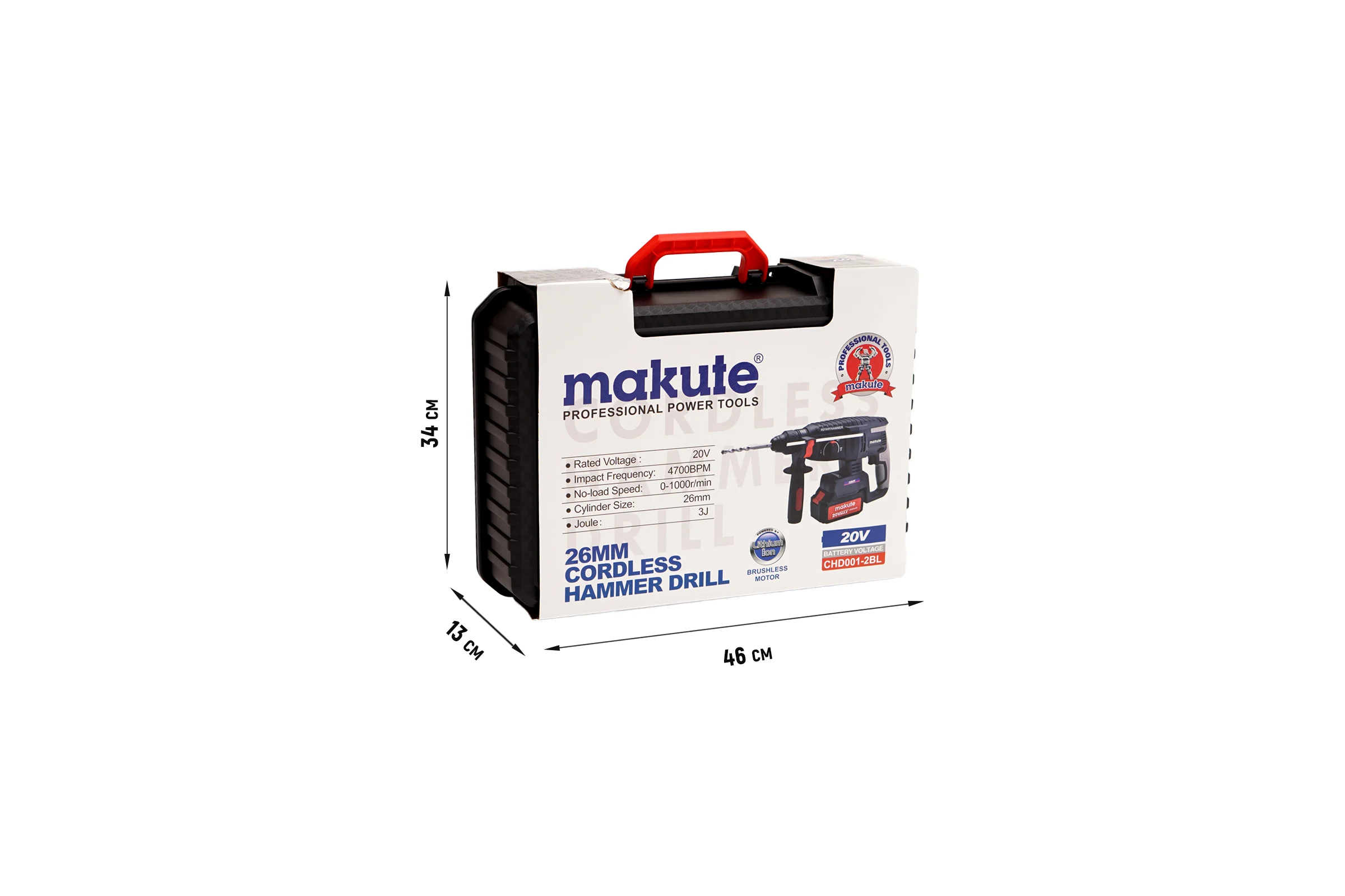 Аккумуляторный перфоратор Makute 20 В, 3 Дж CHD001-2BL