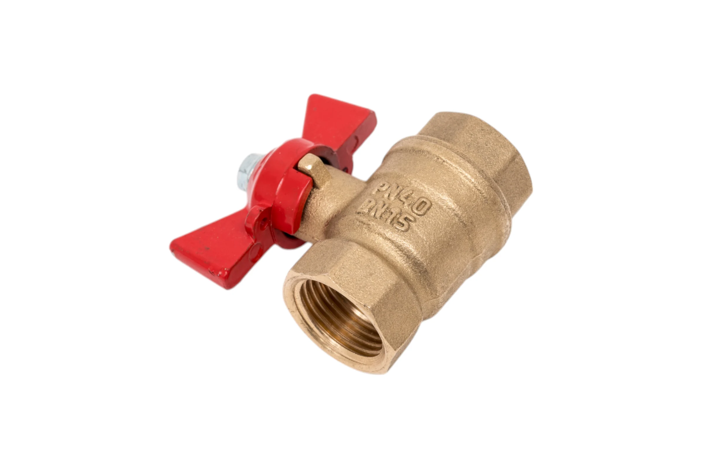 Кран шаровой Valfex N/P59 бирка для воды, 1/2" ВР/ВР, ручка-бабочка, латунный 11Б27фт1М, 96/24 VF.217.LB1.012.N/P59.Bir