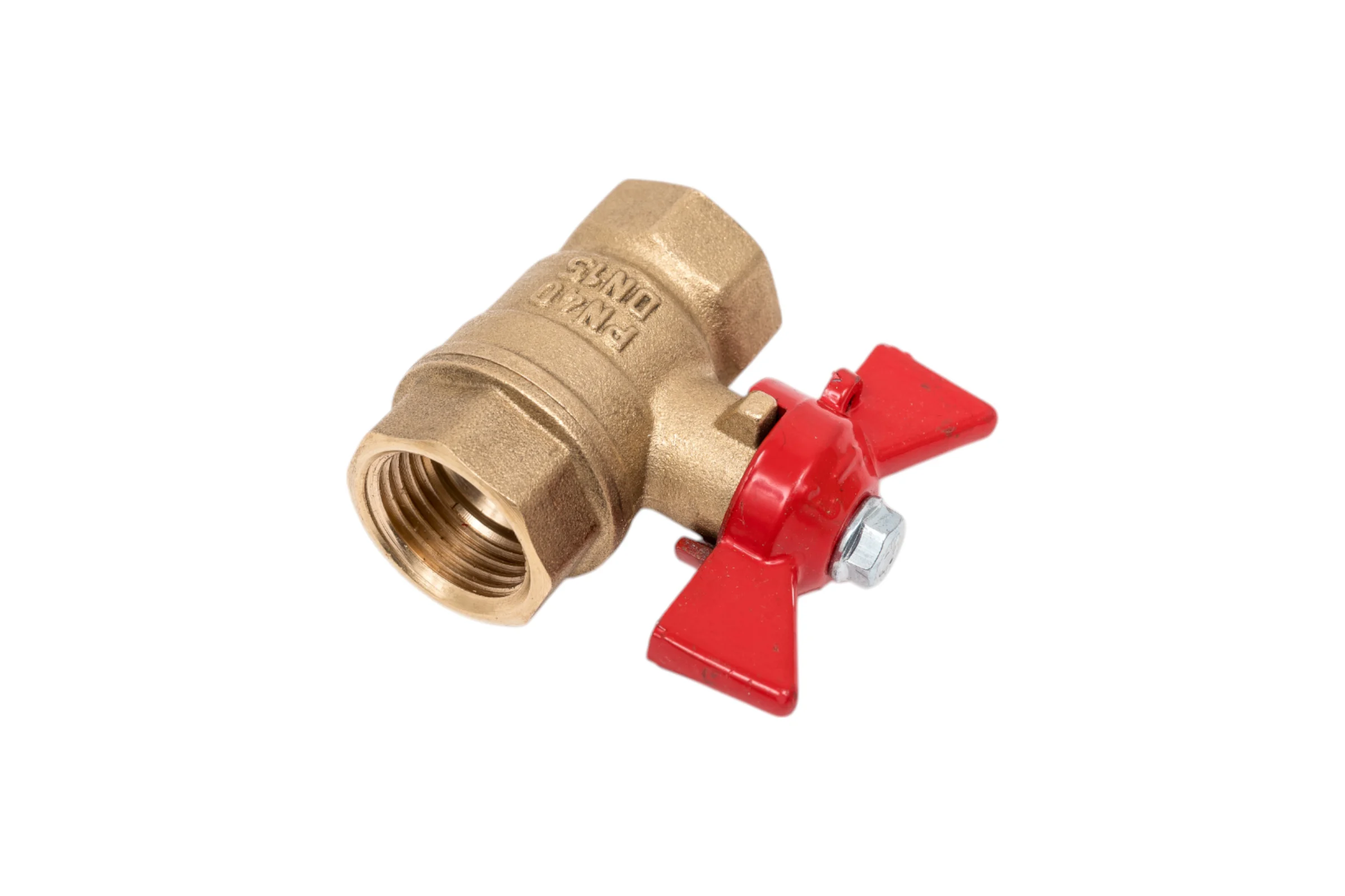 Кран шаровой Valfex N/P59 бирка для воды, 1/2" ВР/ВР, ручка-бабочка, латунный 11Б27фт1М, 96/24 VF.217.LB1.012.N/P59.Bir