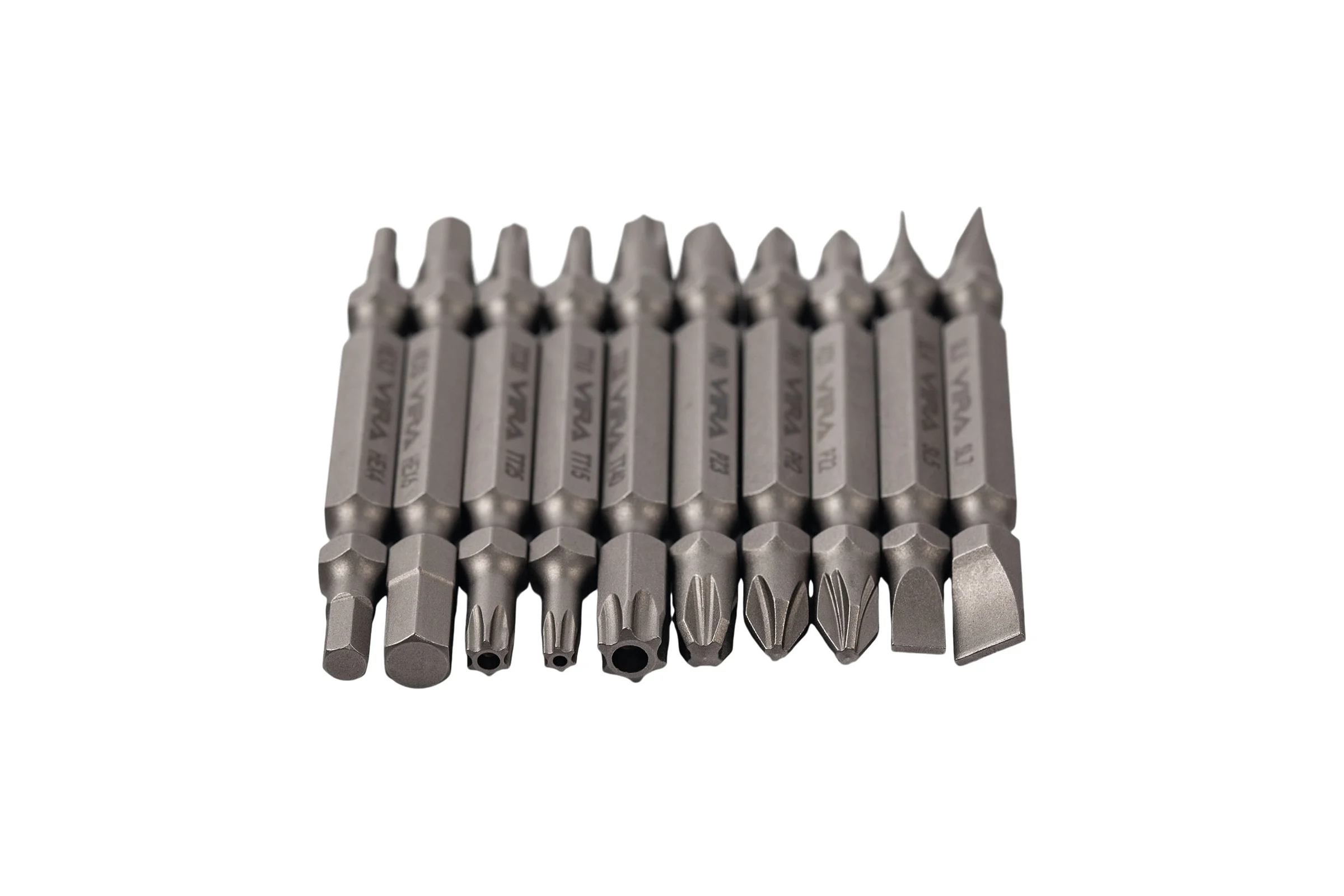 Набор бит для шуруповерта магнитные двусторонних VIRA S2 PH PZ SL TORX HEX 10 шт 554197