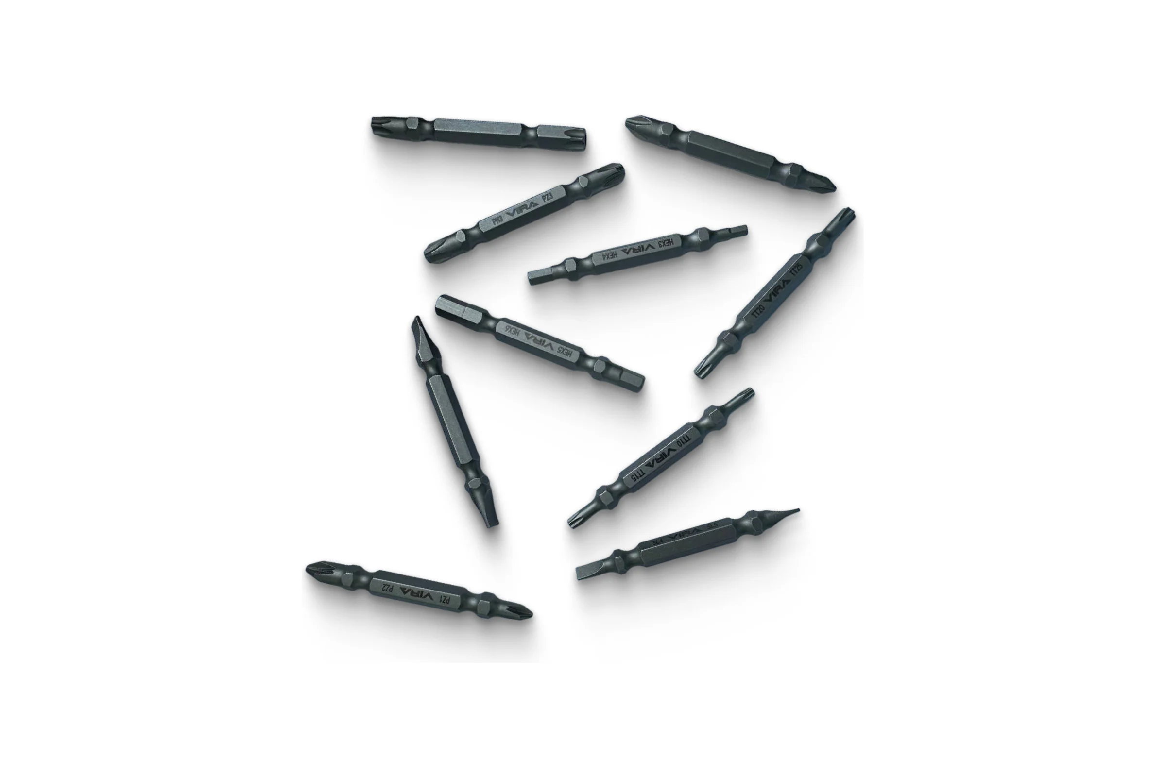 Набор бит для шуруповерта магнитные двусторонних VIRA S2 PH PZ SL TORX HEX 10 шт 554197
