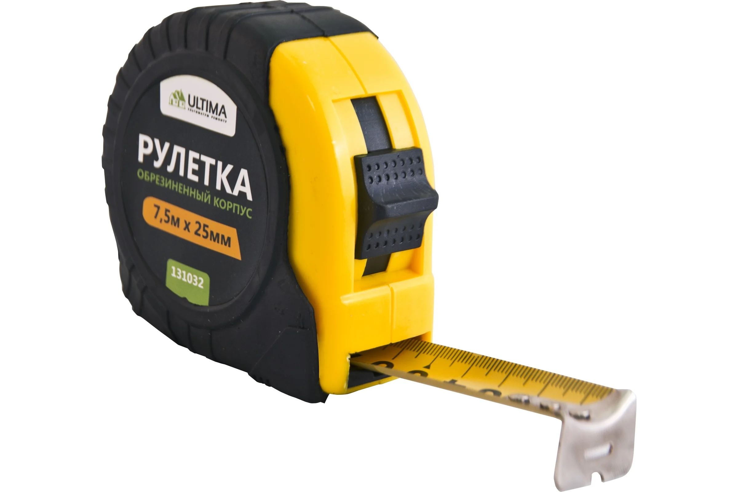 Рулетка Ultima Lite, 7,5мх25мм, обрезиненный пластиковый корпус, 131032