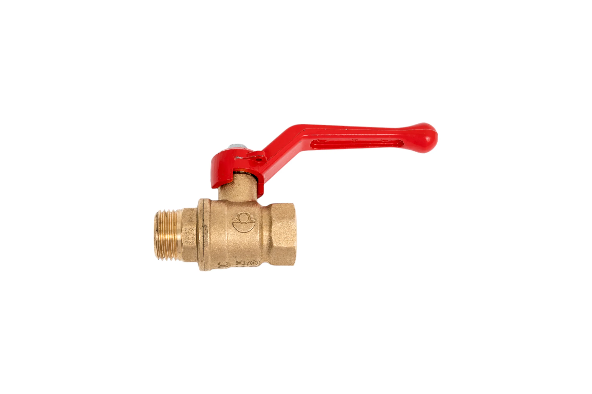Кран шаровой Valfex N/P59 бирка для воды, 1/2" ВР/НР, ручка рычаг, латунный 11Б27фт1М VF.215.LR1.012.N/P59.Bir