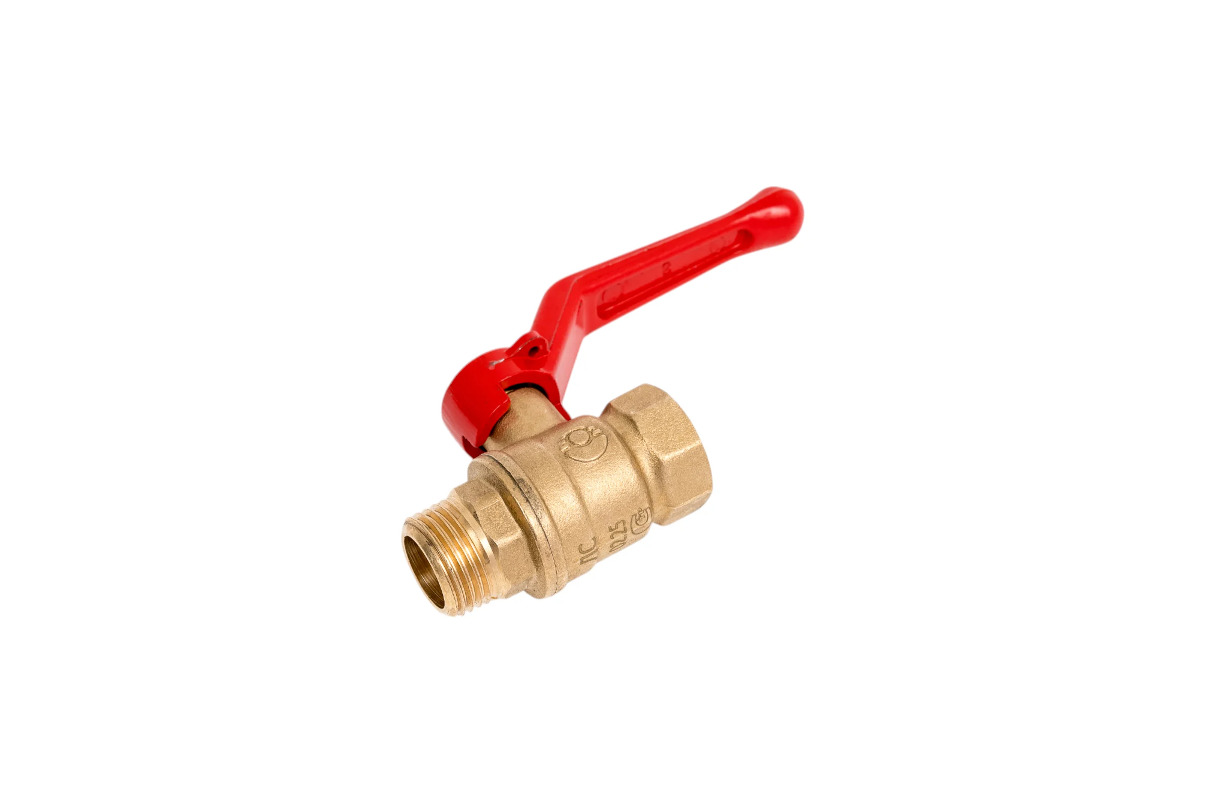 Кран шаровой Valfex N/P59 бирка для воды, 1/2" ВР/НР, ручка рычаг, латунный 11Б27фт1М VF.215.LR1.012.N/P59.Bir