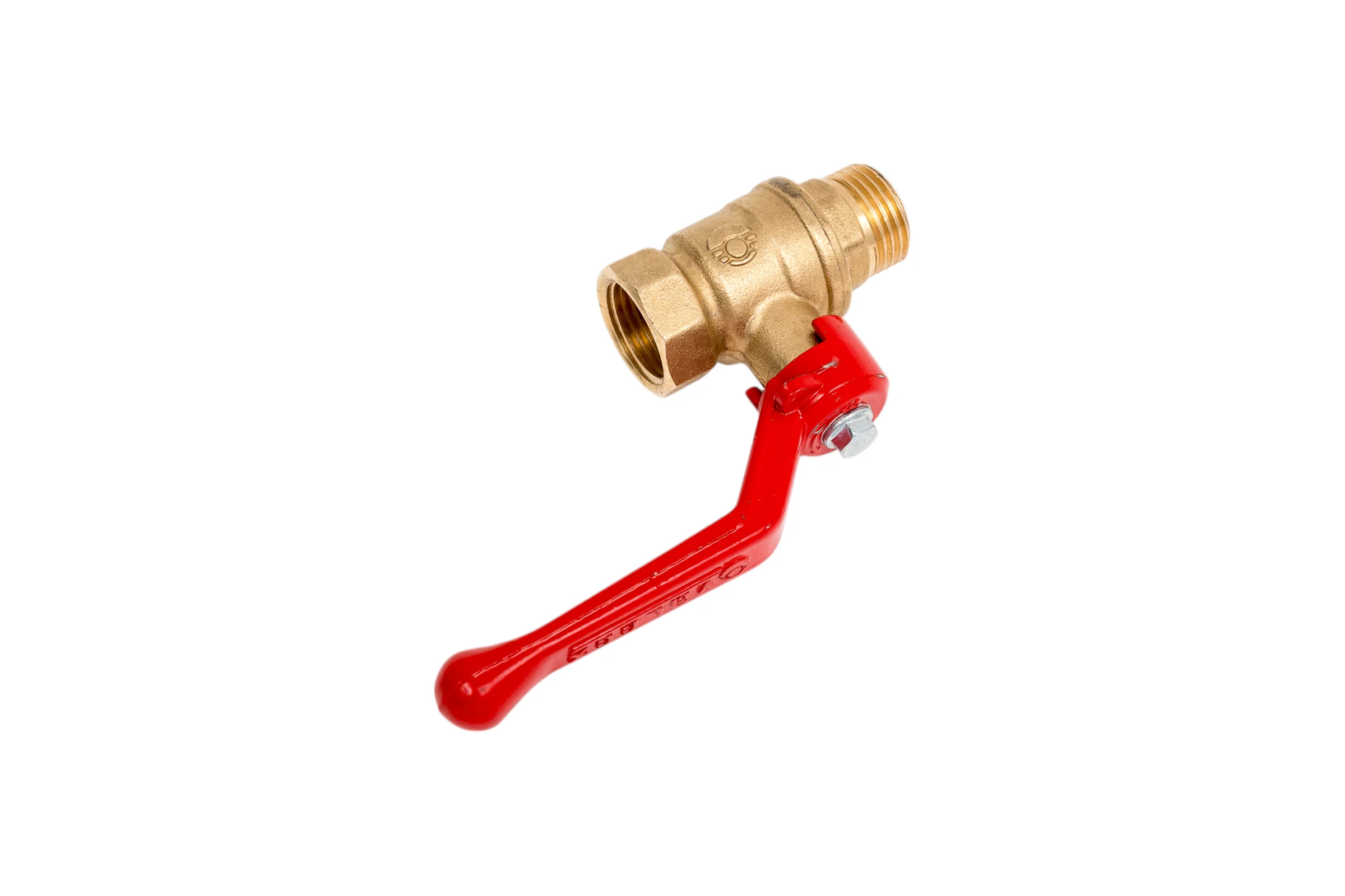 Кран шаровой Valfex N/P59 бирка для воды, 1/2" ВР/НР, ручка рычаг, латунный 11Б27фт1М VF.215.LR1.012.N/P59.Bir