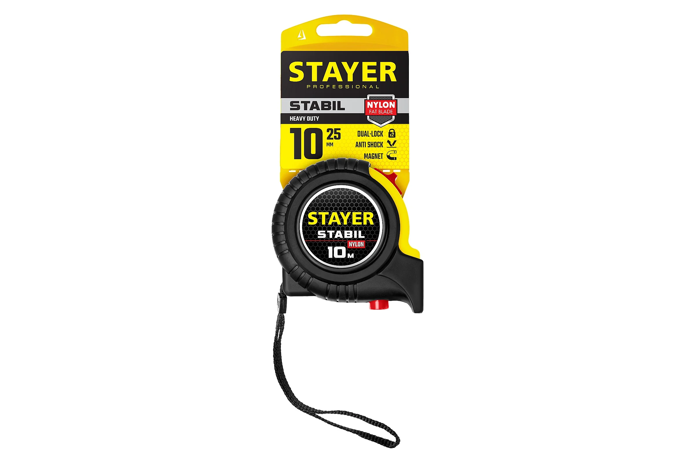 Профессиональная рулетка с двухсторонней шкалой STAYER Stabil 10мх25мм 34131-10_z02