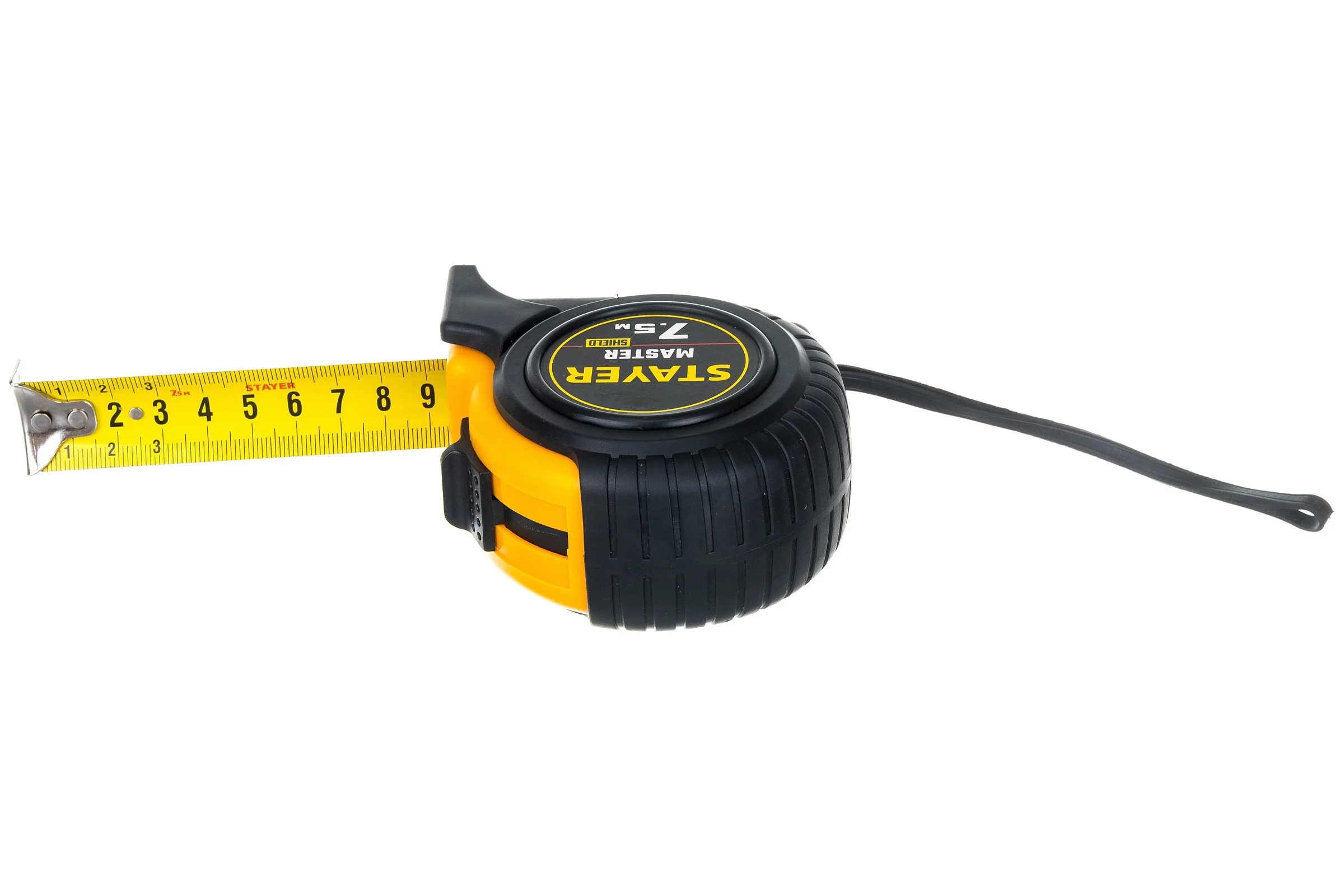 Рулетка Stayer MASTER 7,5м / 25мм в ударостойком обрезиненном корпусе 34025-07_z01