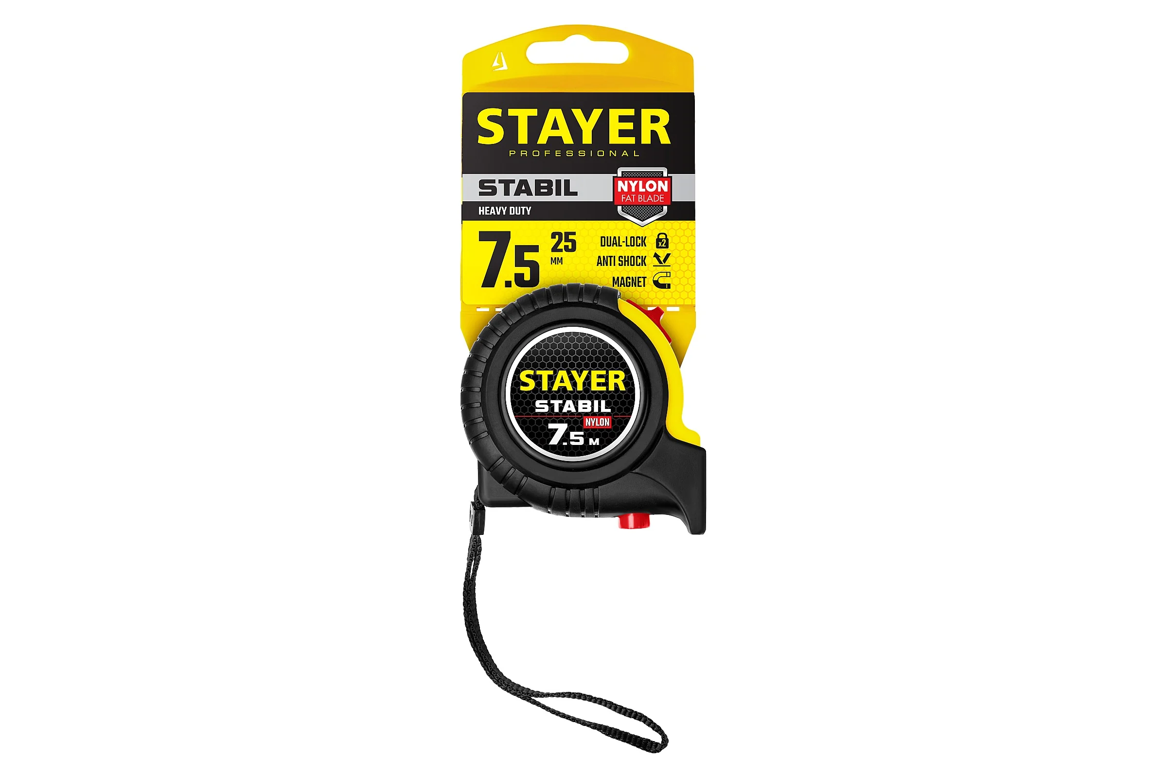 Профессиональная рулетка с двухсторонней шкалой STAYER Stabil 7.5мх25мм 34131-075_z02