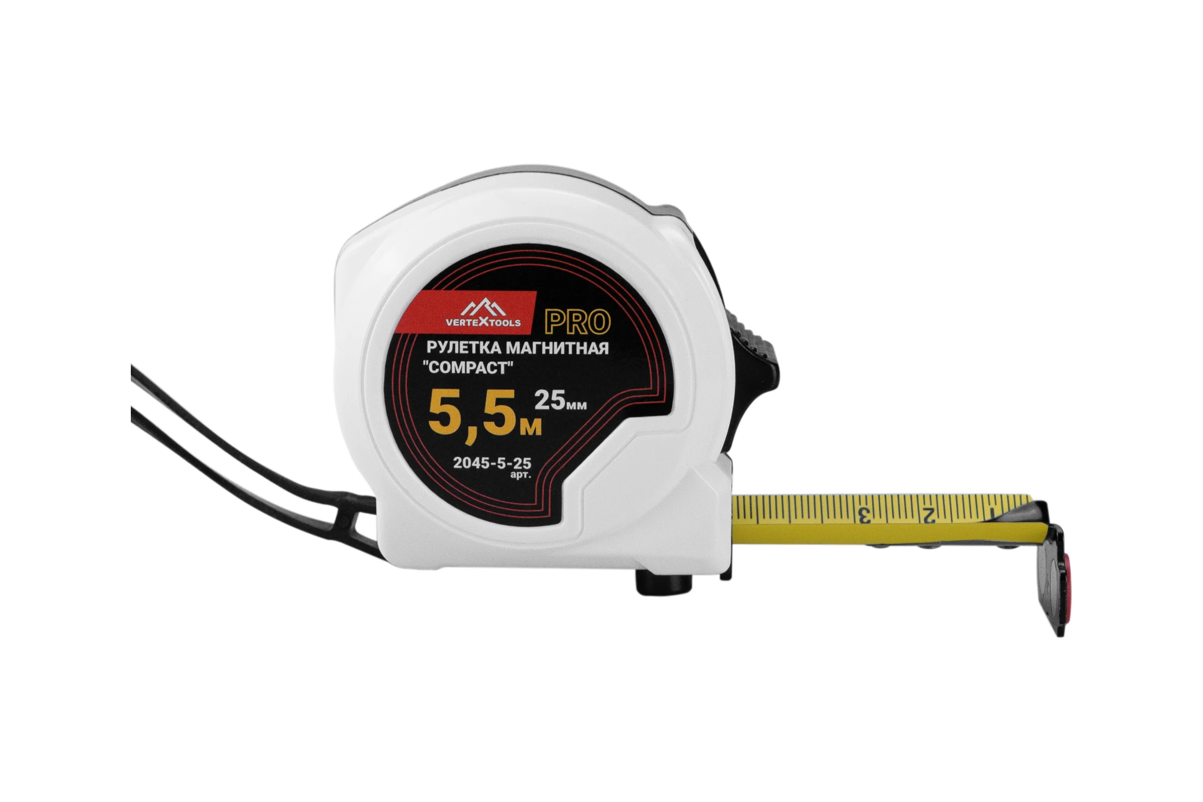 Рулетка магнитная vertextools "COMPACT" 5.5x25 мм 2045-5-25
