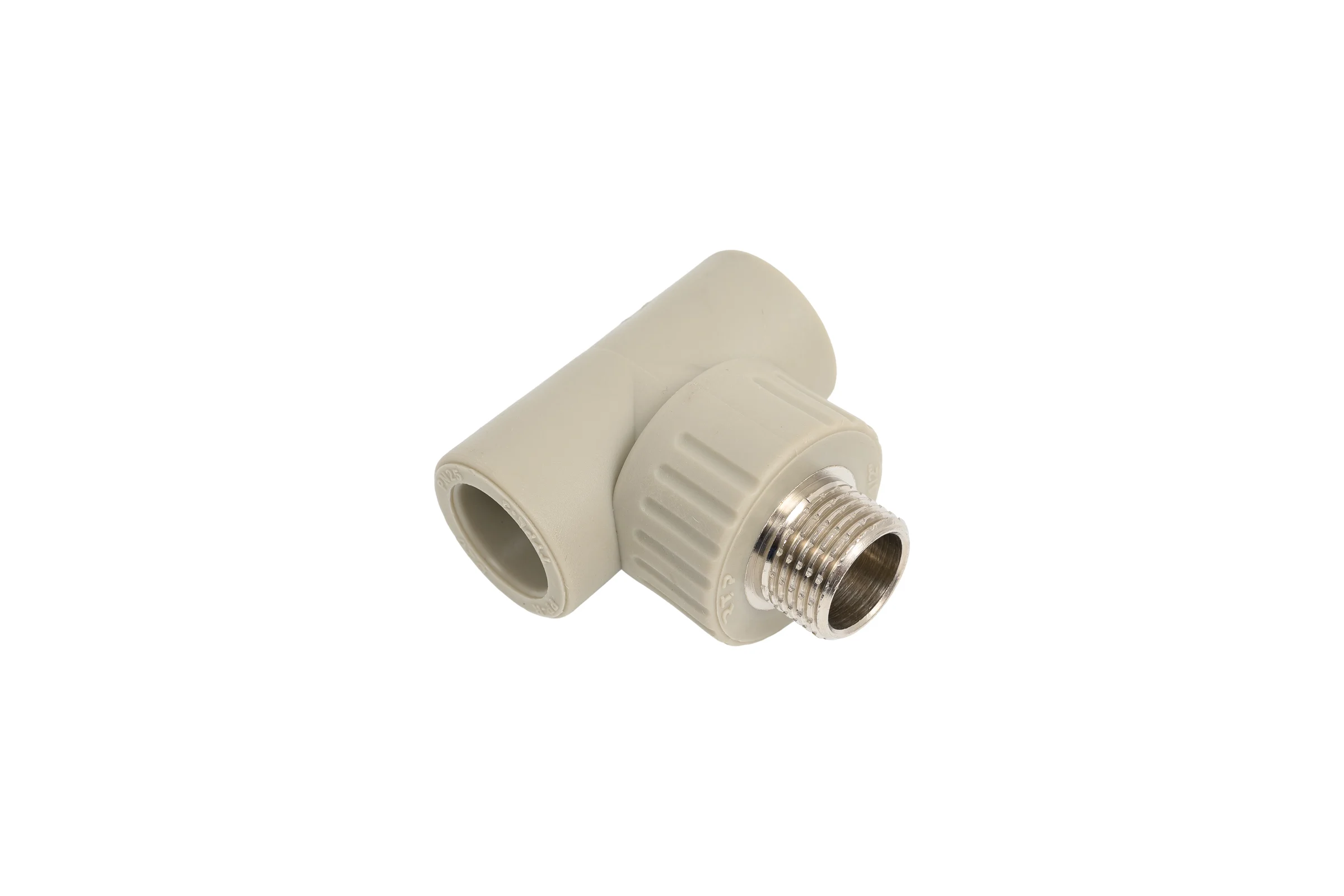 Тройник RTP PN25 комбинированный, наружная резьба D20х1/2", серая 10995
