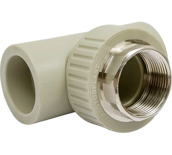Тройник RTP комбинированный, внутренняя резьба PN25 D40х1 1/4", под ключ, серая 10992