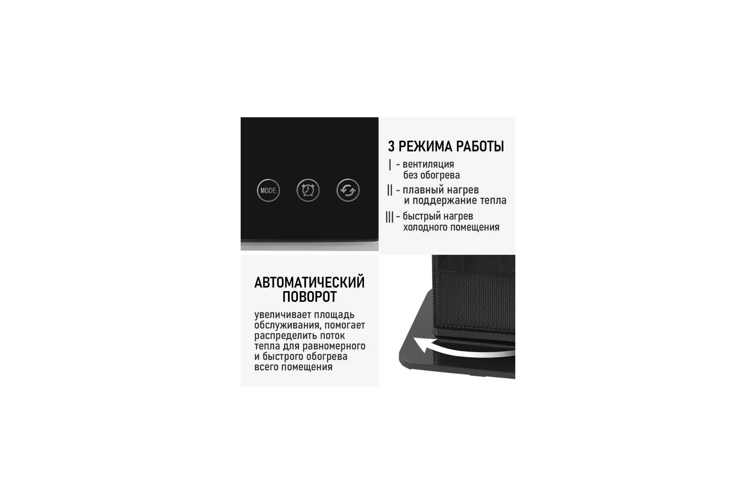 Тепловентилятор OBSIDIAN BS-FH2053A черный 41367