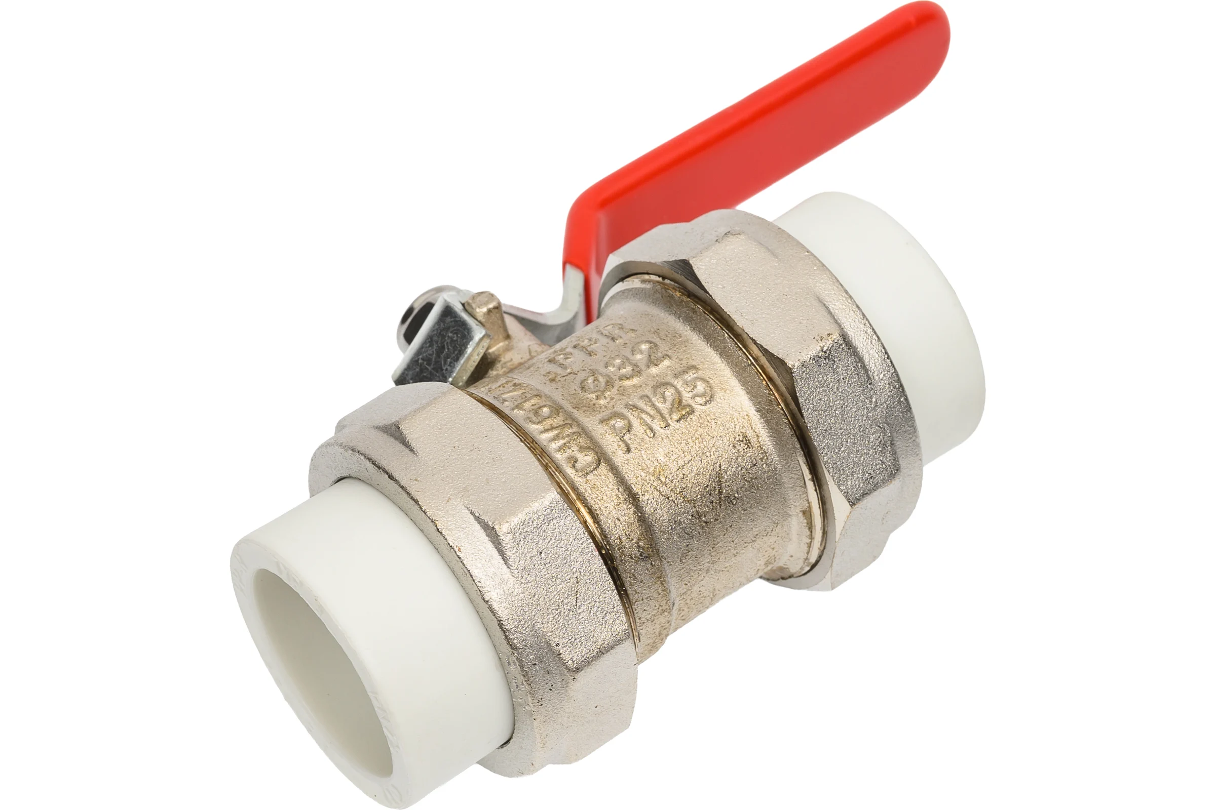 Кран латунный VALTEC с PPR муфтами, 32 мм VTp.745.0.032
