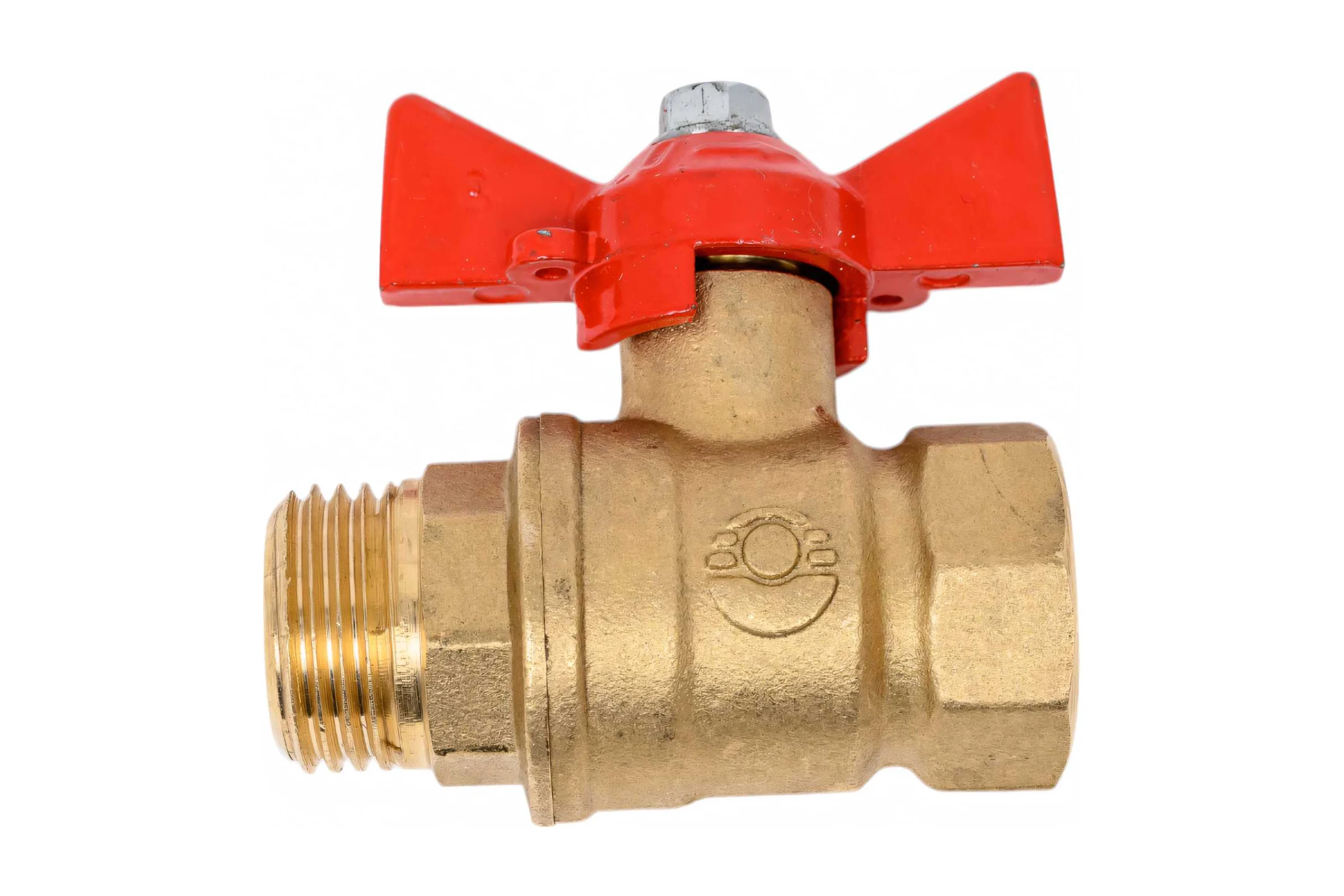 Кран шаровой Valfex N/P59 БИРКА для воды 1/2" ВР/НР ручка-бабочка, латунный 11Б27фт1М (96/24) VF.218.LB1.012.N/P59.Bir