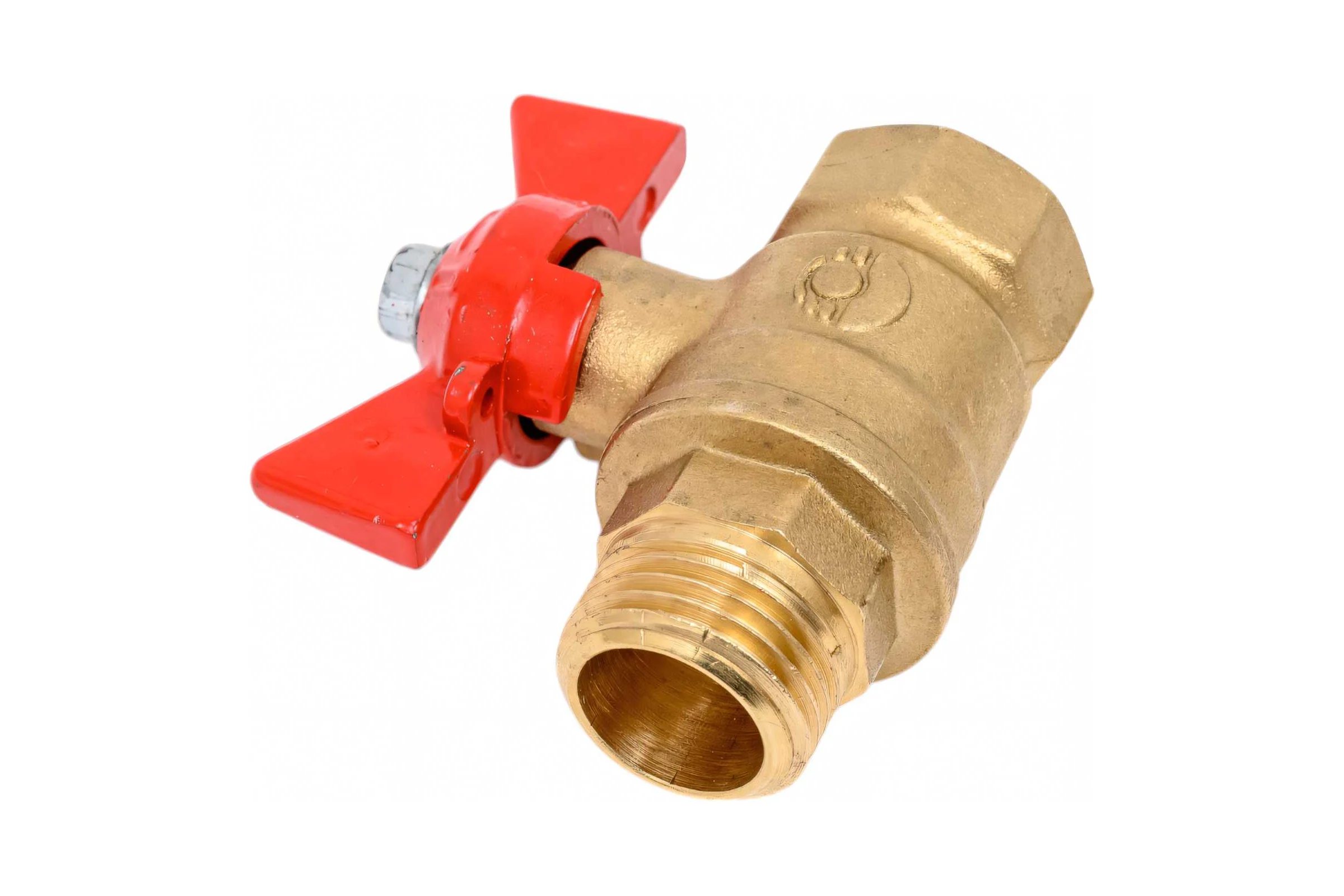 Кран шаровой Valfex N/P59 БИРКА для воды 1/2" ВР/НР ручка-бабочка, латунный 11Б27фт1М (96/24) VF.218.LB1.012.N/P59.Bir