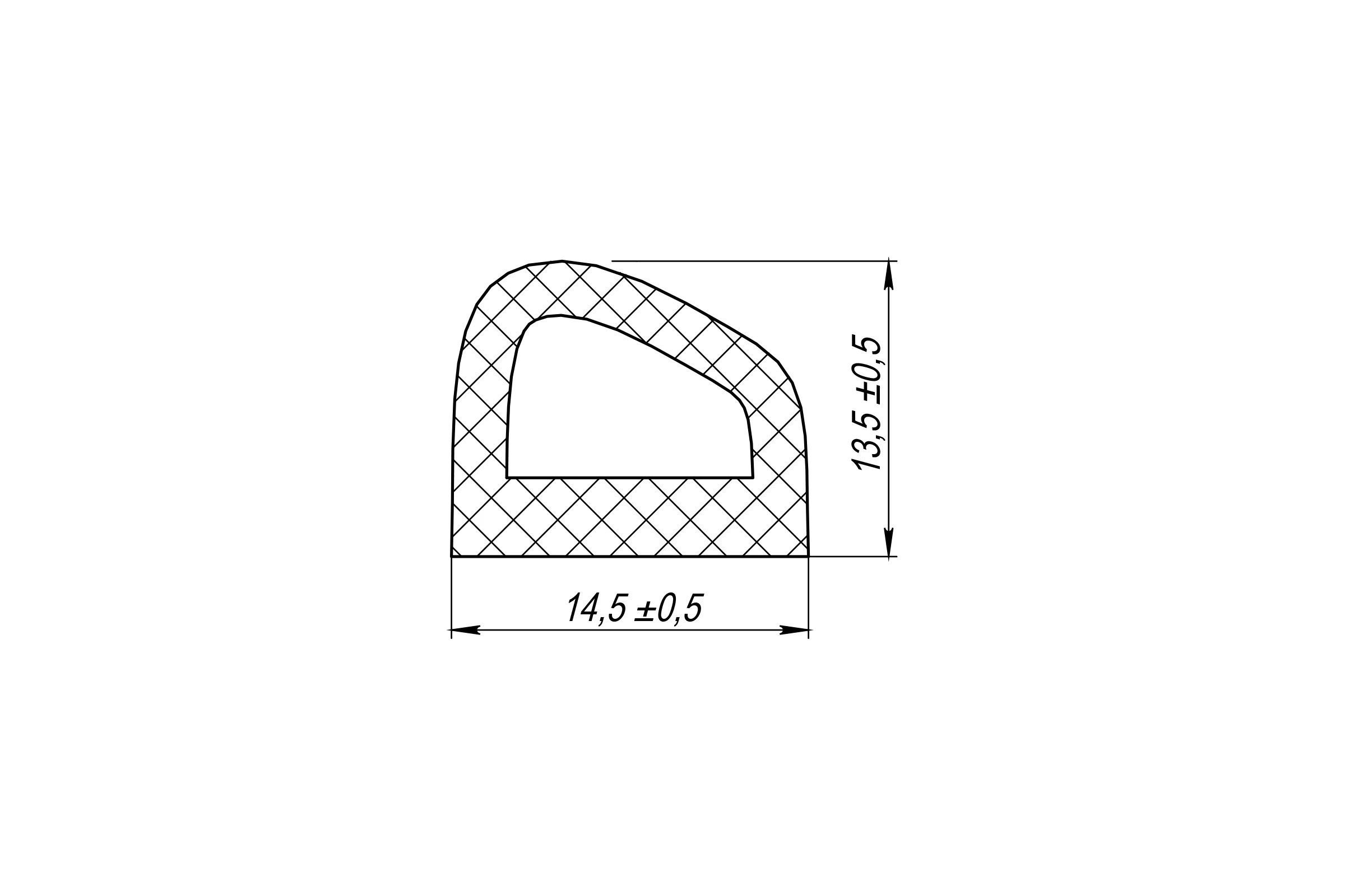 Уплотнитель самоклеящийся FUARO ADH/D-14,5x13,5mm 031, BLACK черный 100 m 49209
