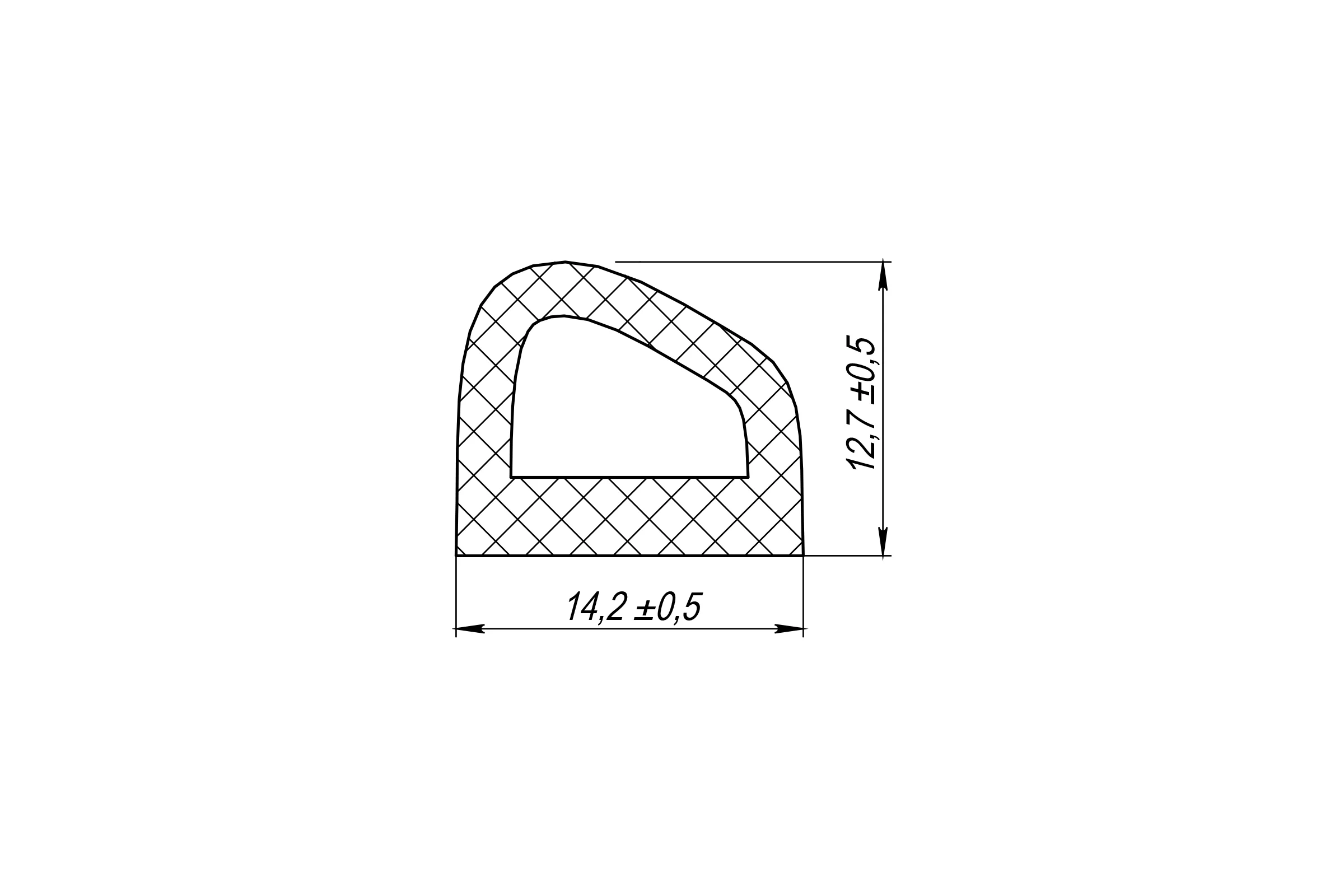 Уплотнитель самоклеящийся FUARO ADH/D-14,2x12,7mm 127, BLACK черный 120 m 49207