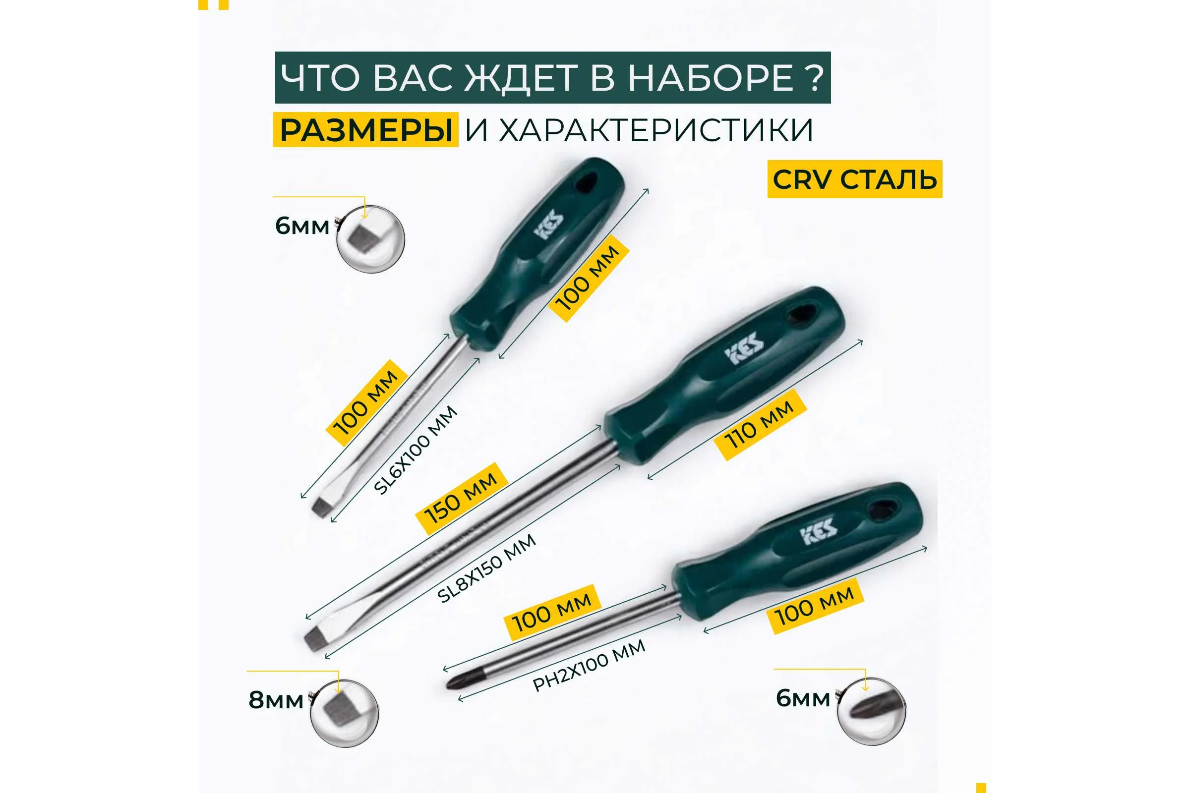 Набор отверток КЭС Стандарт 3 шт. 31000001