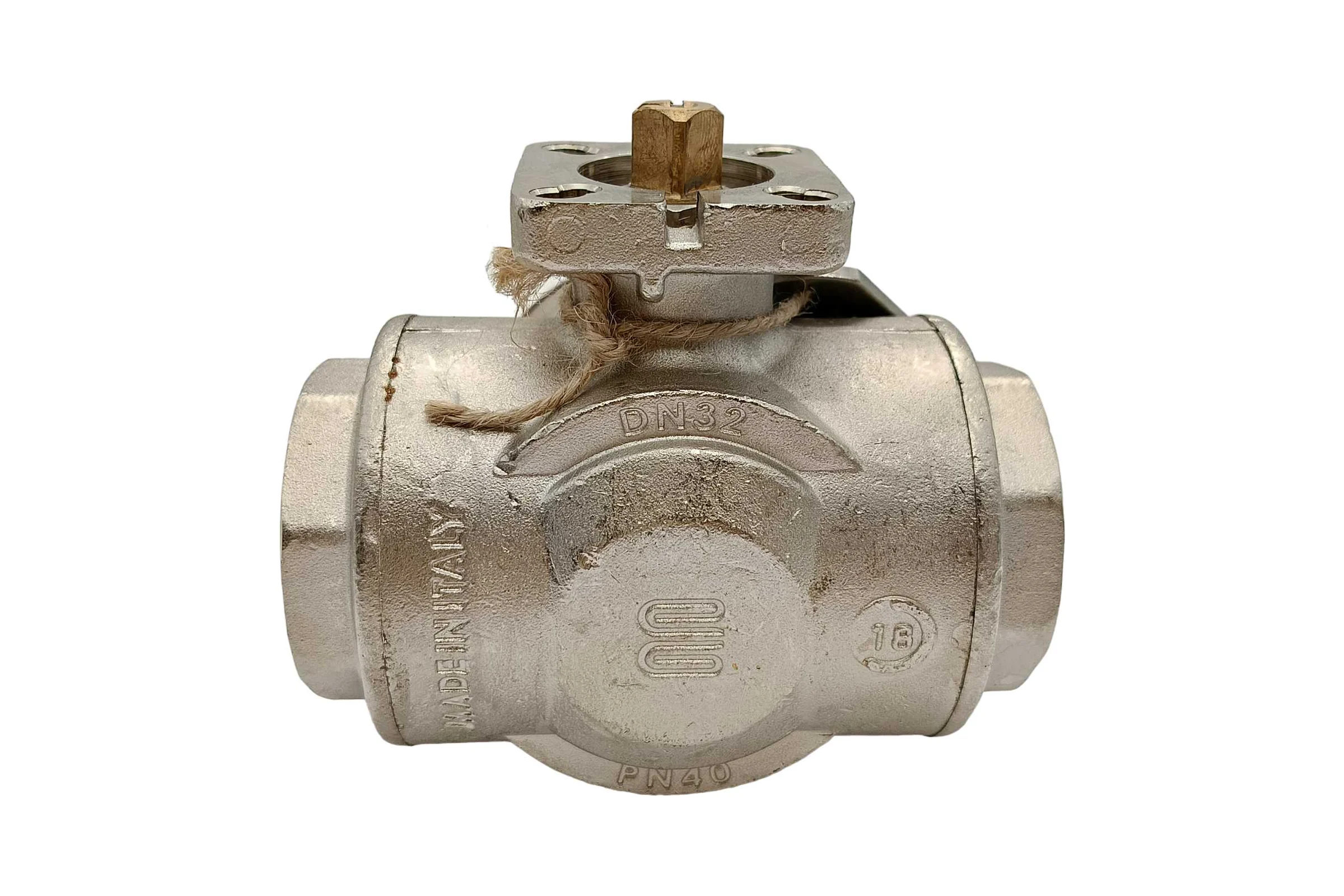 Кран шаровой Архимед L-порт, ENOLGAS BALL-O-MATIC S1071N37-DN32-PN40