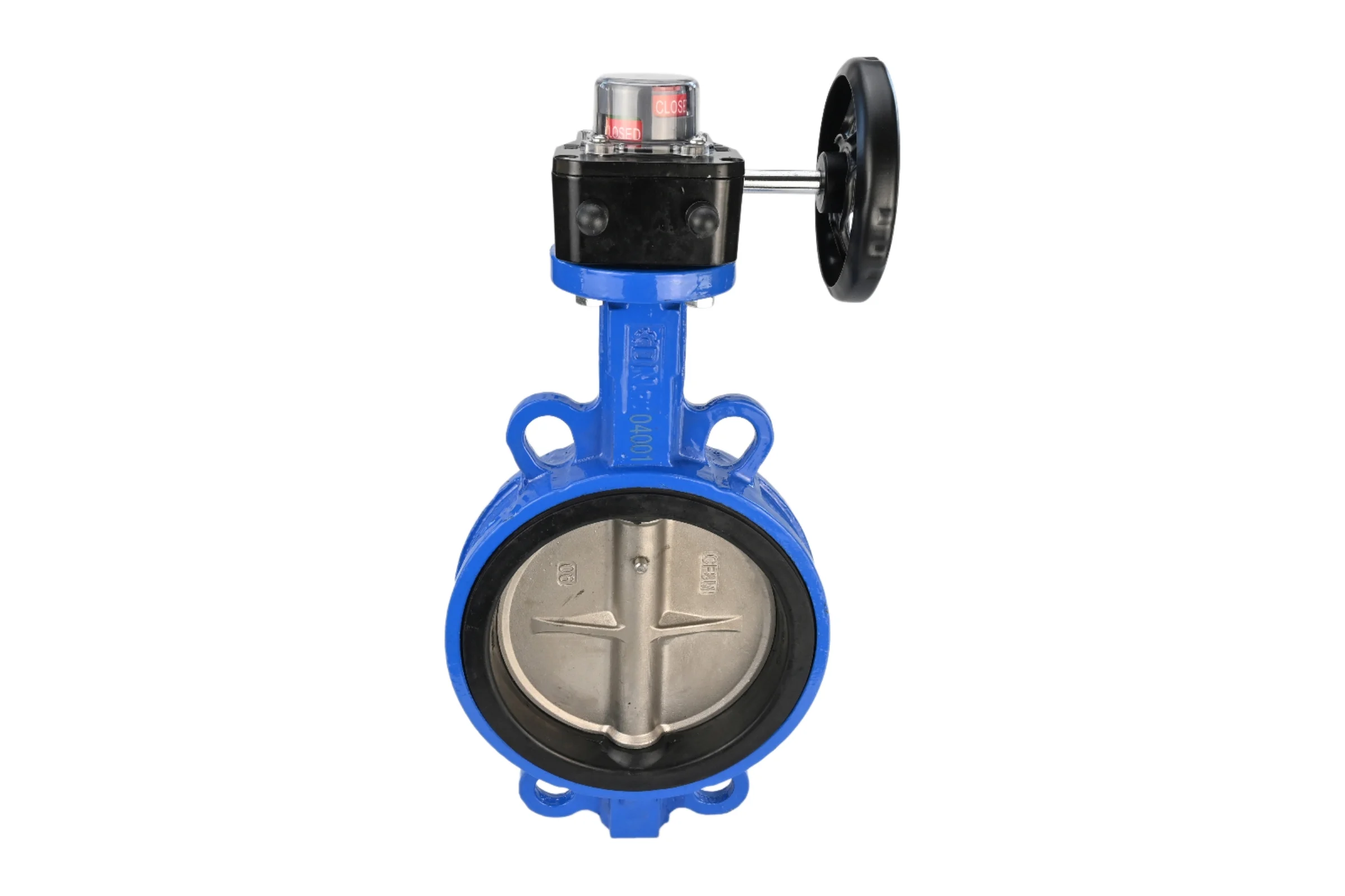 Дисковый поворотный затвор DN.ru GGG50-316L-EPDM Ду100 Ру16 с редуктором HGB-1 D050-12998
