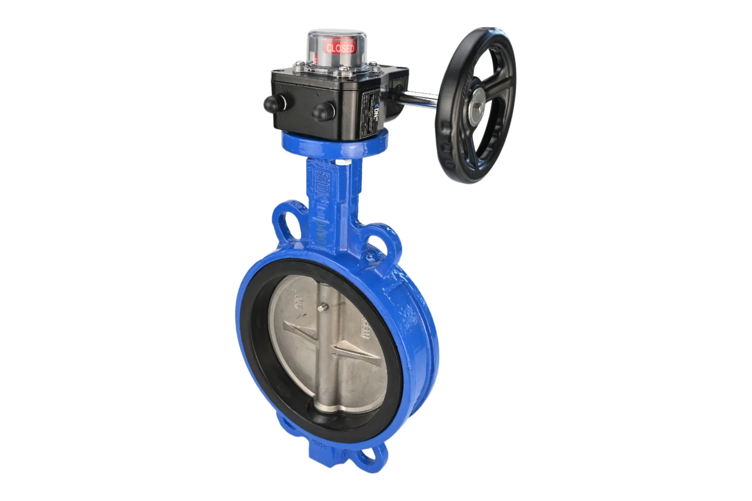 Дисковый поворотный затвор DN.ru GGG50-316L-EPDM Ду100 Ру16 с редуктором HGB-1 D050-12998