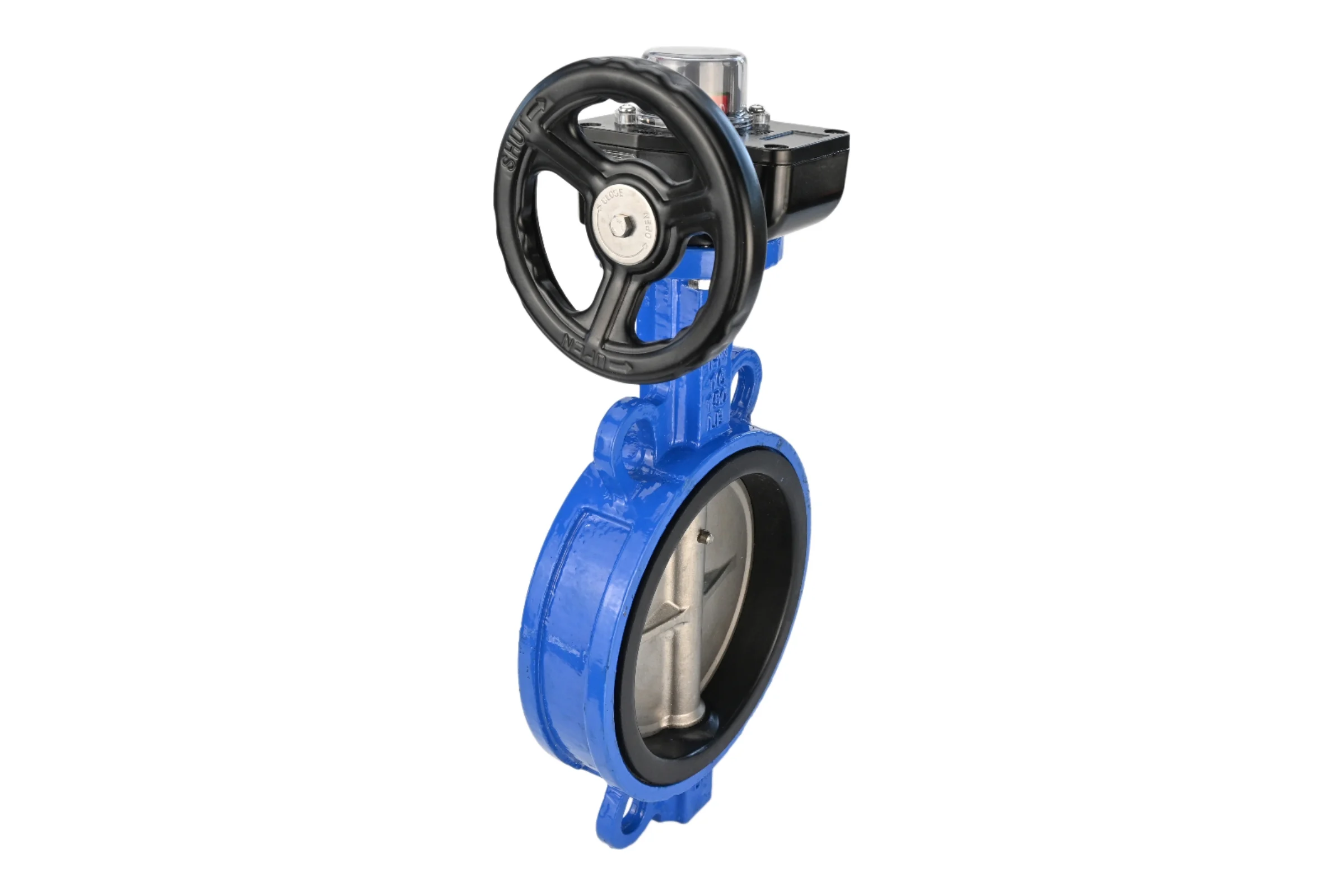 Дисковый поворотный затвор DN.ru GGG50-316L-EPDM Ду100 Ру16 с редуктором HGB-1 D050-12998
