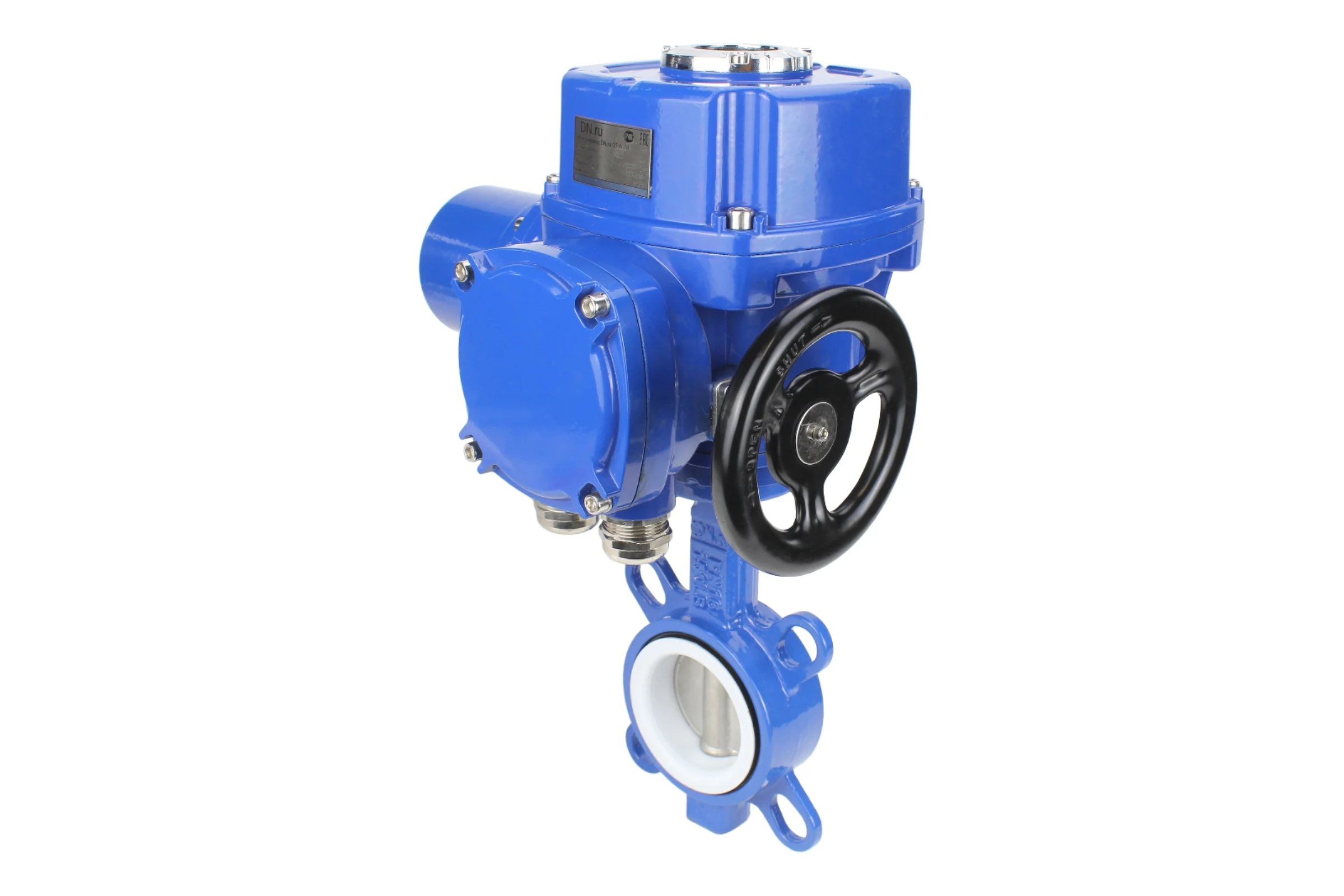 Затвор DN.ru WCB-316L-PTFE Ду250 Ру16 с электроприводом QT-W (M)-060 380В D050-12697
