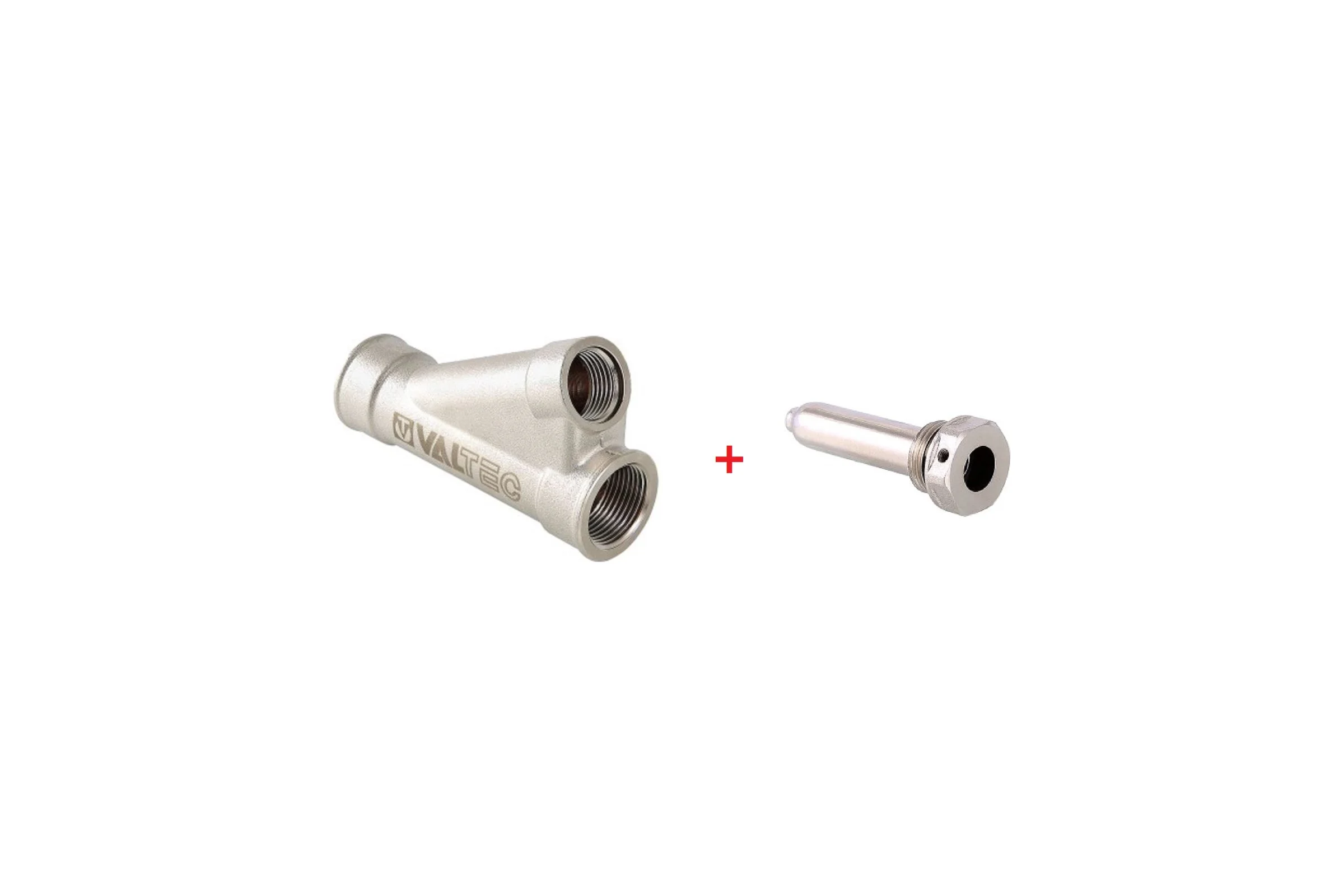 Комплект Valtec _53 VI7 Тройник косой, для гильзы под погружной датчик 1x1/2 VTr.136.N.0604+ Гильза для погружного датчика температуры 1/2x90мм VTr.551.N.04090 VT.VI7.K53.136.551
