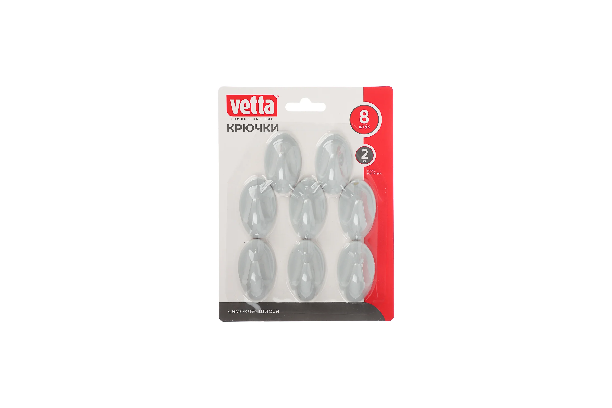 Набор крючков VETTA 8 шт., на липучке, пластик, 2 цвета 440-303