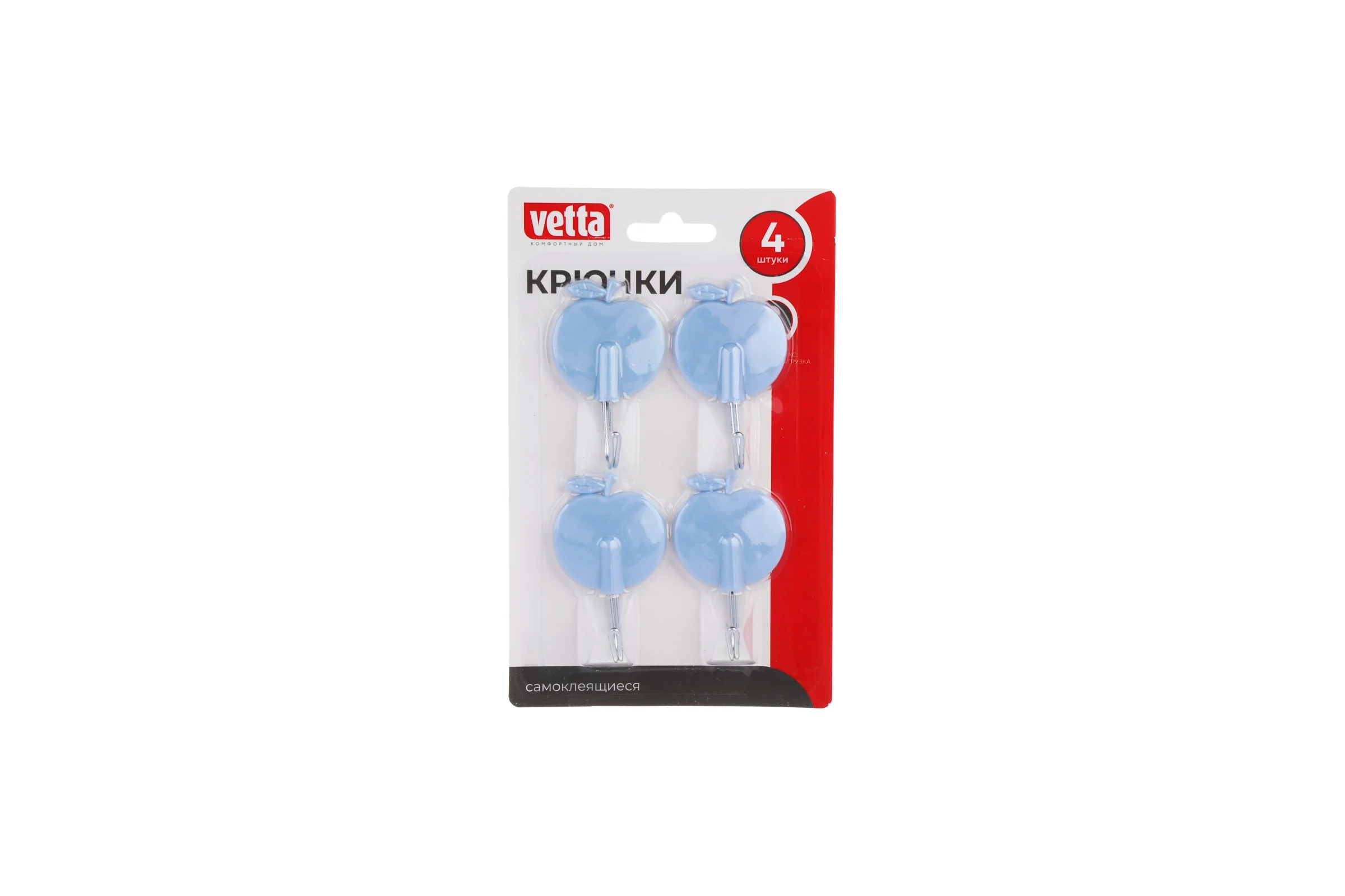 Крючки самоклеящиеся на блистере VETTA 4 шт. WF-005 440-037