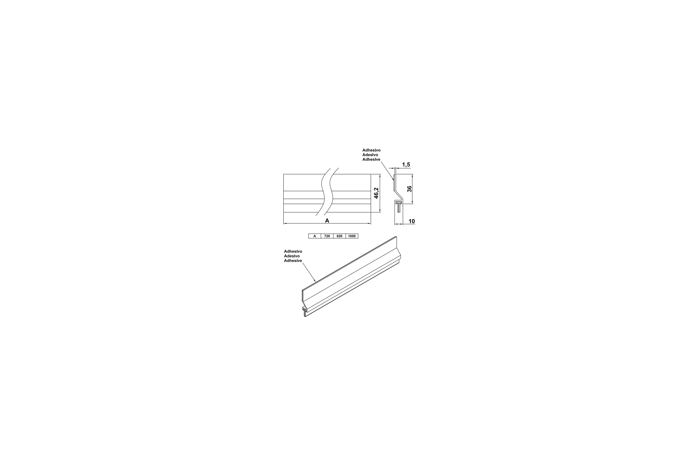Утеплитель для двери Amig позолоч. 2-820x46 ORO