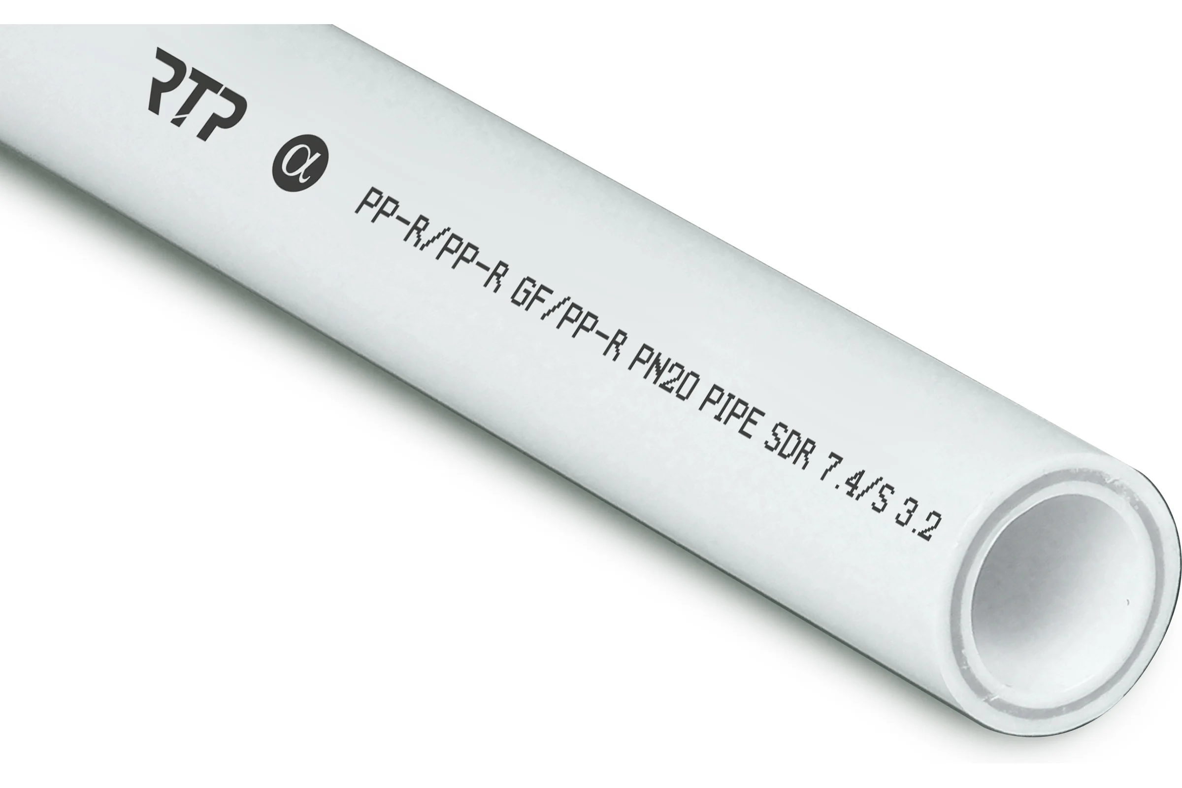 Труба RTP PN20, SDR 7.4, армированная стекловолокном, цвет слоя серый D 63х8.6 мм, 2 м 14151