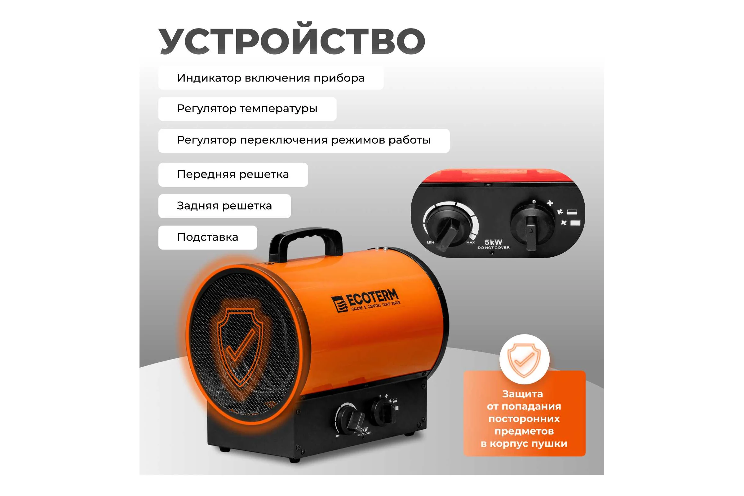 Нагреватель воздуха ECOTERM электрический EHR-05/3G ET3722-5