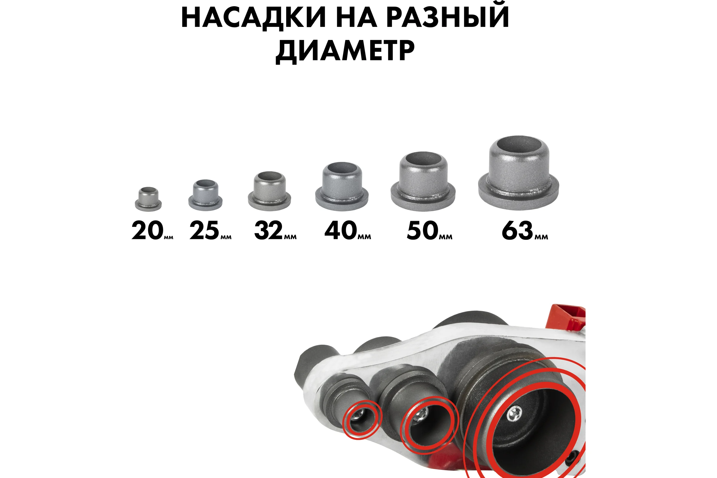 Сварочный аппарат для пластиковых труб QUATTRO ELEMENTI ST-2000 2000 Вт, насадки 20-63 мм 793-350