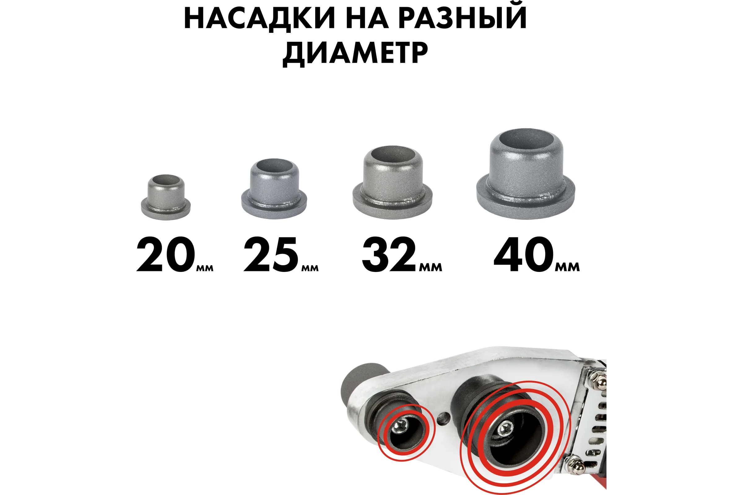 Сварочный аппарат для пластиковых труб QUATTRO ELEMENTI ST-1100 1100 Вт, насадки 20-40 мм, кейс 793-336