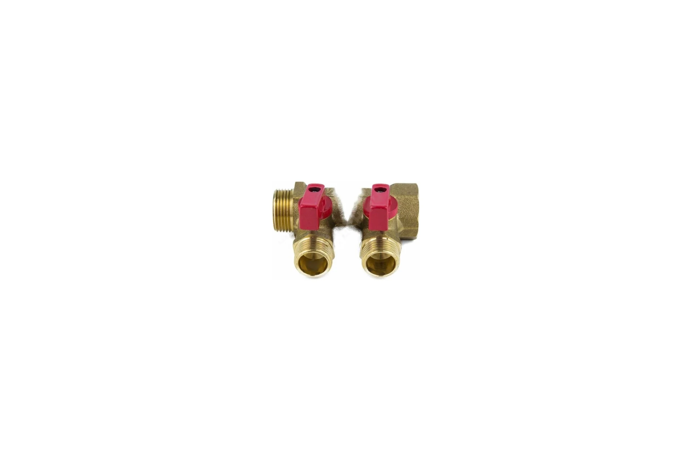 Коллектор Aquasfera латунь, шаровой кран, красный, 3/4", 3 выхода 1/2 н/р., 35 мм 9026-02 027-8994