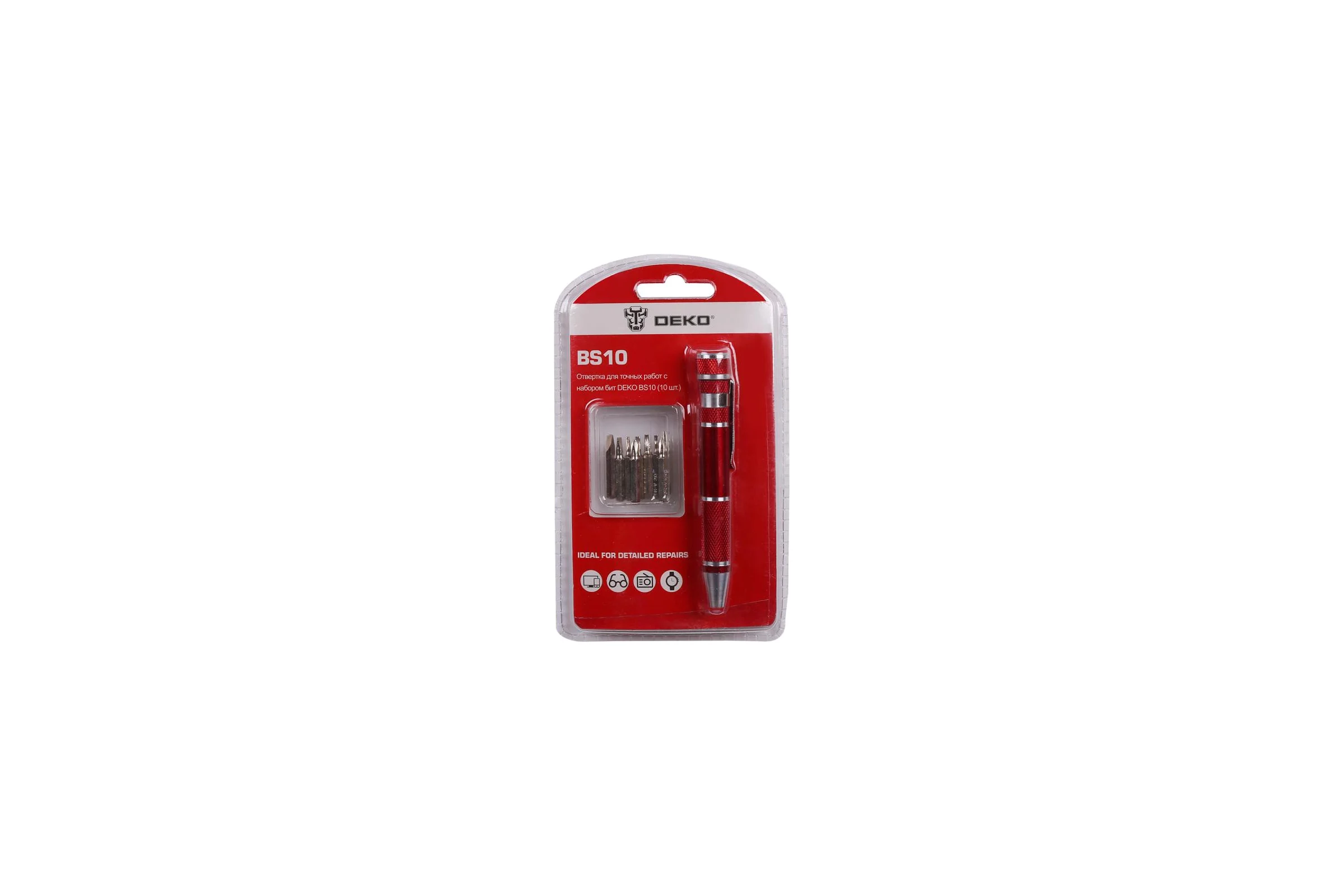 Отвертка для точных работ с набором бит DEKO BS10 065-0696