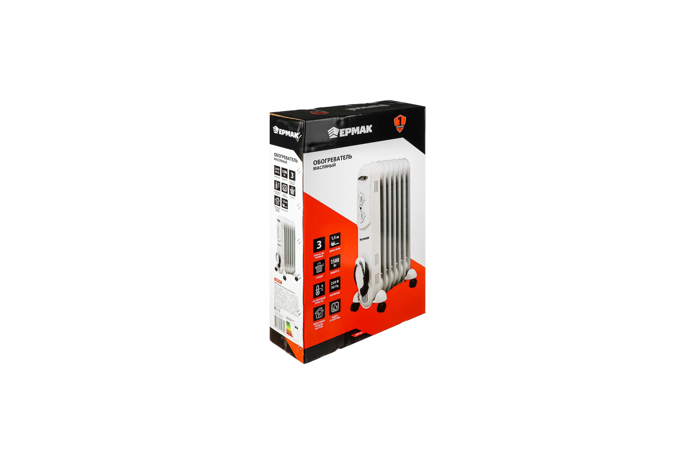 Обогреватель масляный ЕРМАК 1500 Вт (CR401-7) 698-023