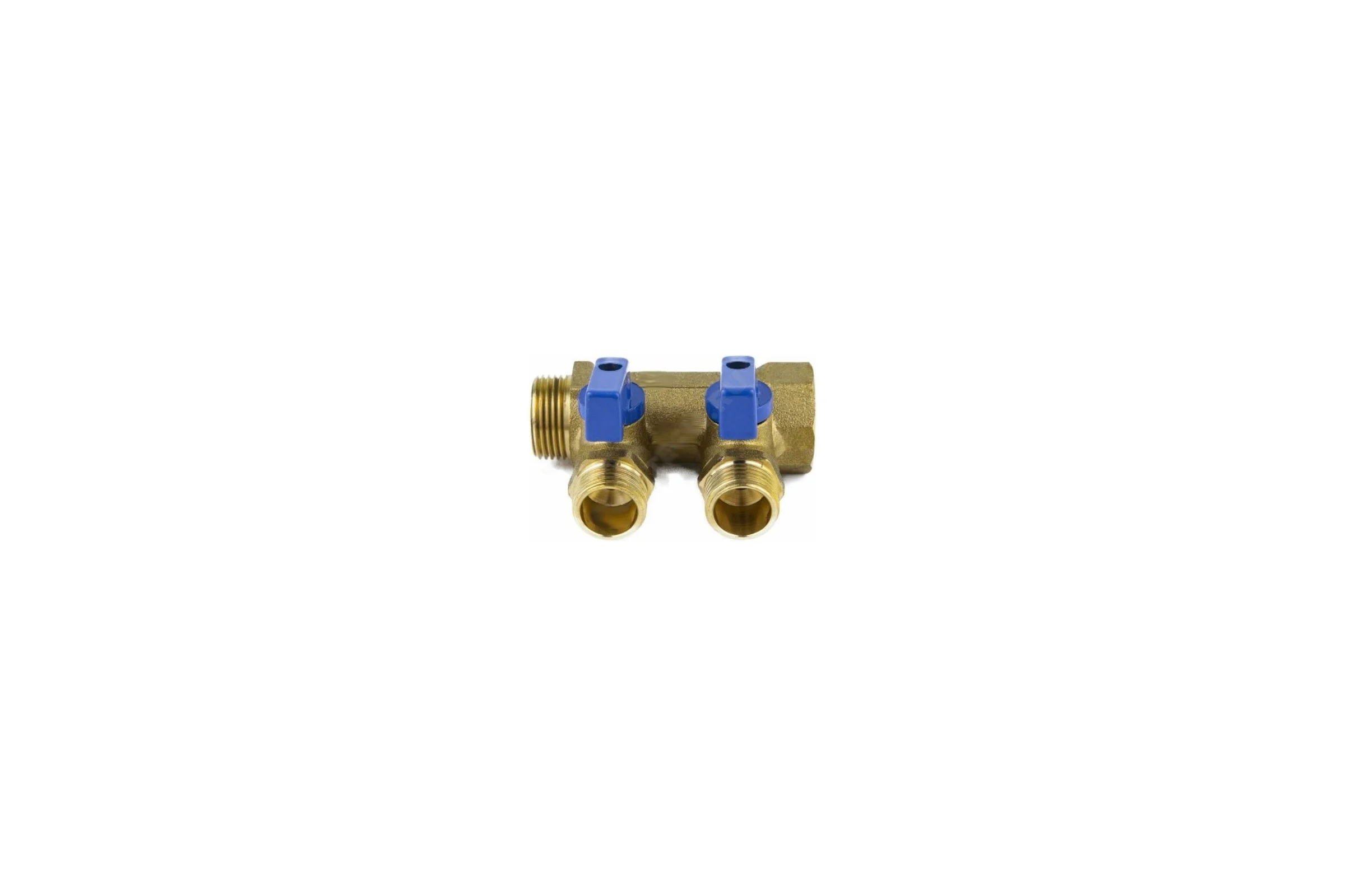 Коллектор Aquasfera латунь, шаровой кран, синий, 3/4", 3 выхода, 1/2", 35 мм 9025-02 027-8991