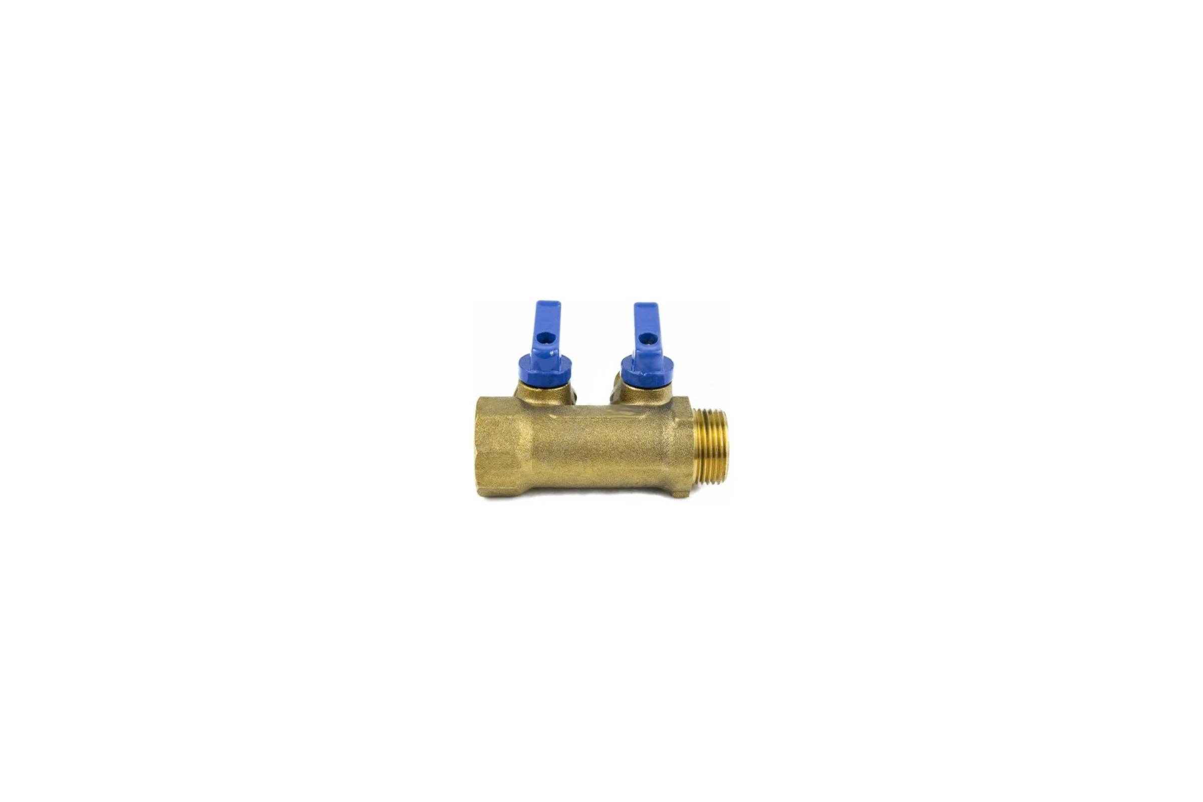 Коллектор Aquasfera латунь, шаровой кран, синий, 3/4", 3 выхода, 1/2", 35 мм 9025-02 027-8991