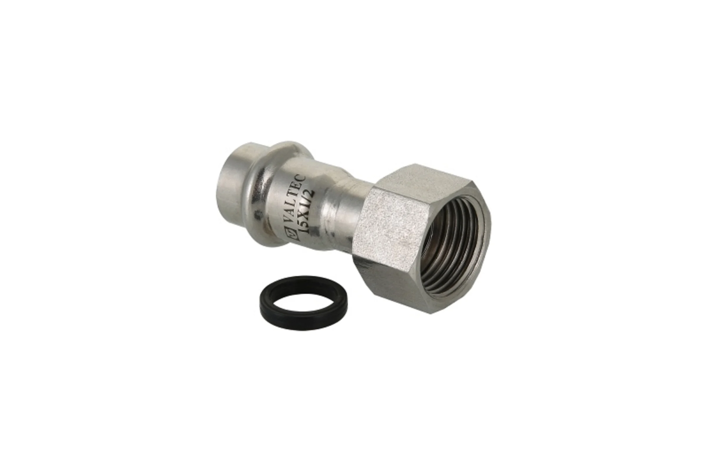 Соединитель из нержавеющей стали VALTEC с накидной гайкой, 12х1/2 VTi.908.I.001204