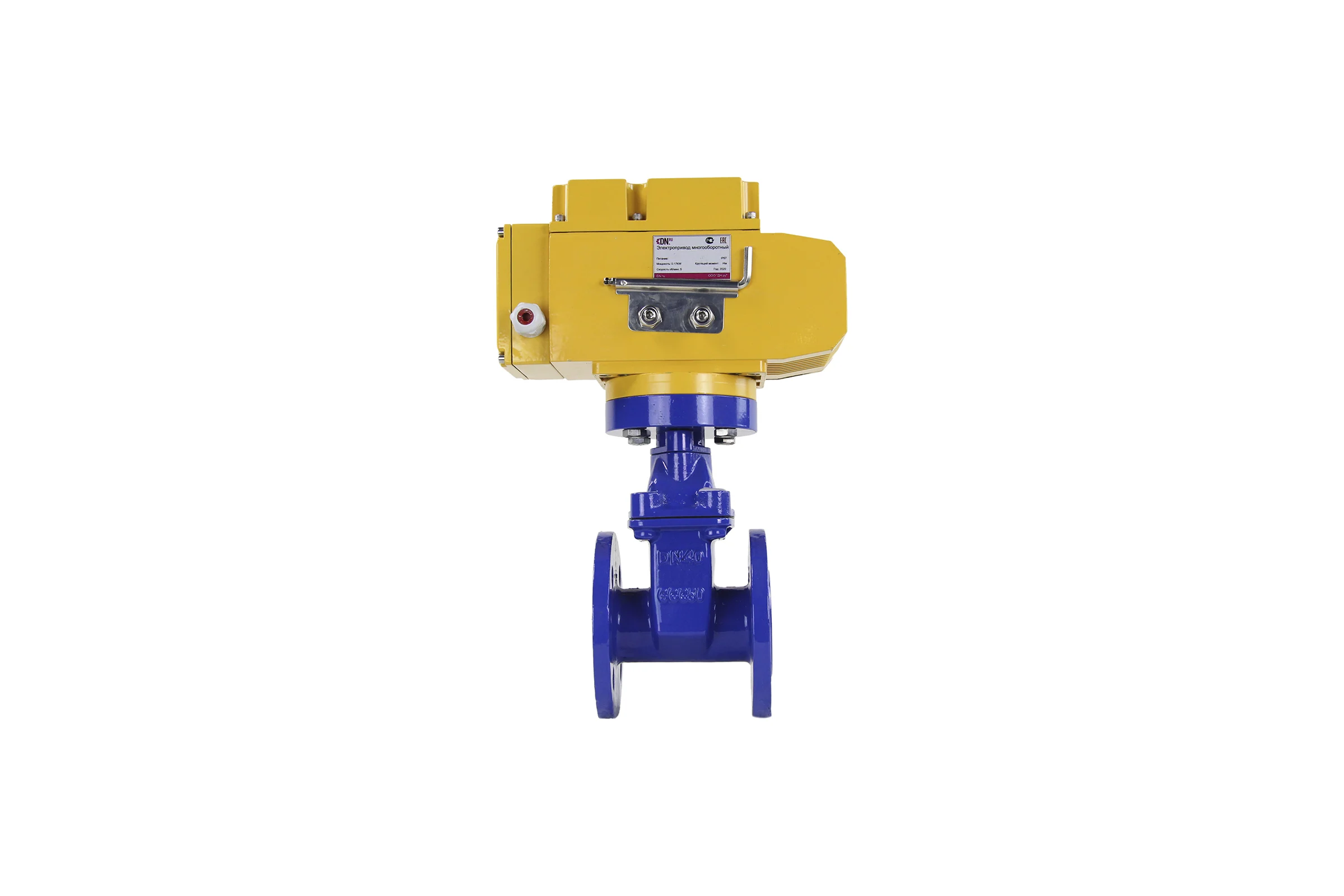Задвижка клиновая DN.ru 30ч939р GGG50-EPDM-F4-BLUE Ду125 Ру16 электропривод MT-200 220В D040-00783