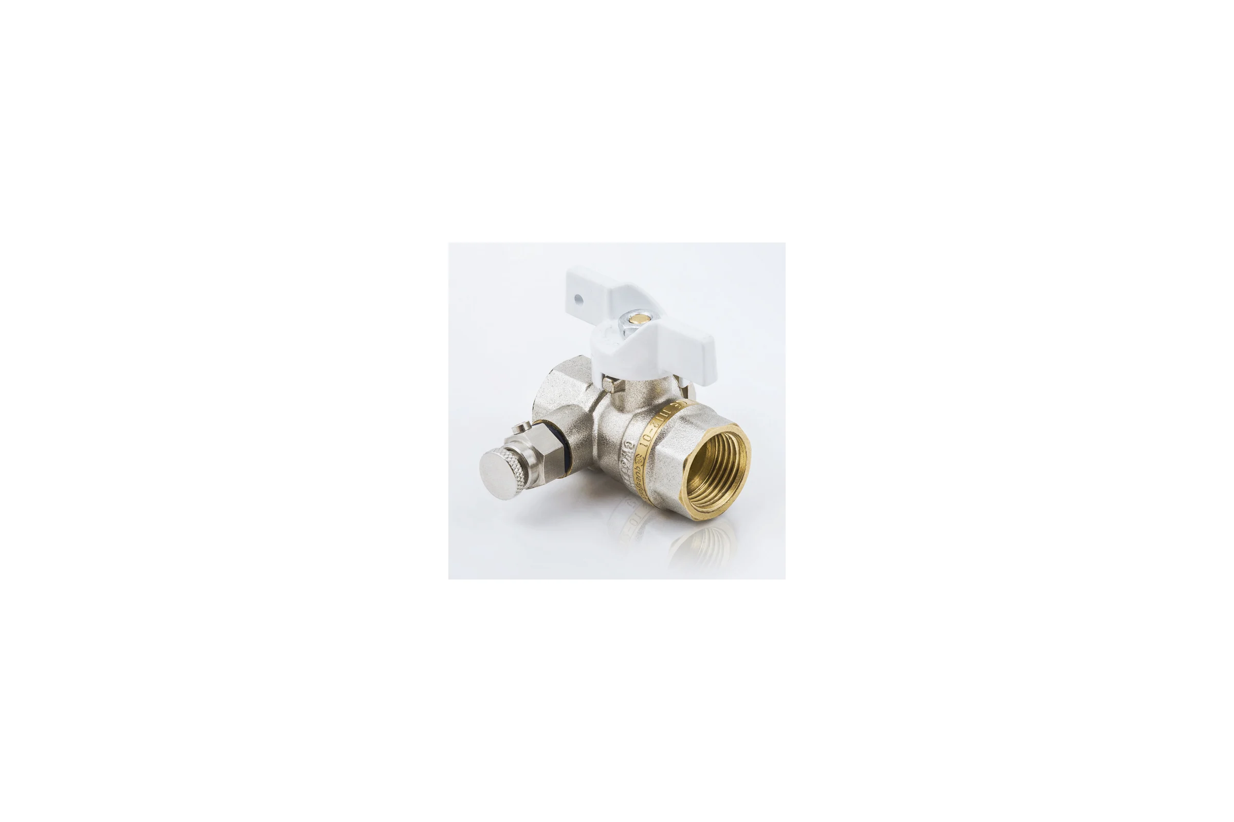 Кран шаровой латунный Aquasfera 1133 Standard никелированный, Ду15, Ру40, муфта/муфта, бабочка, с воздухоотводчиком 1133-01 107-8256
