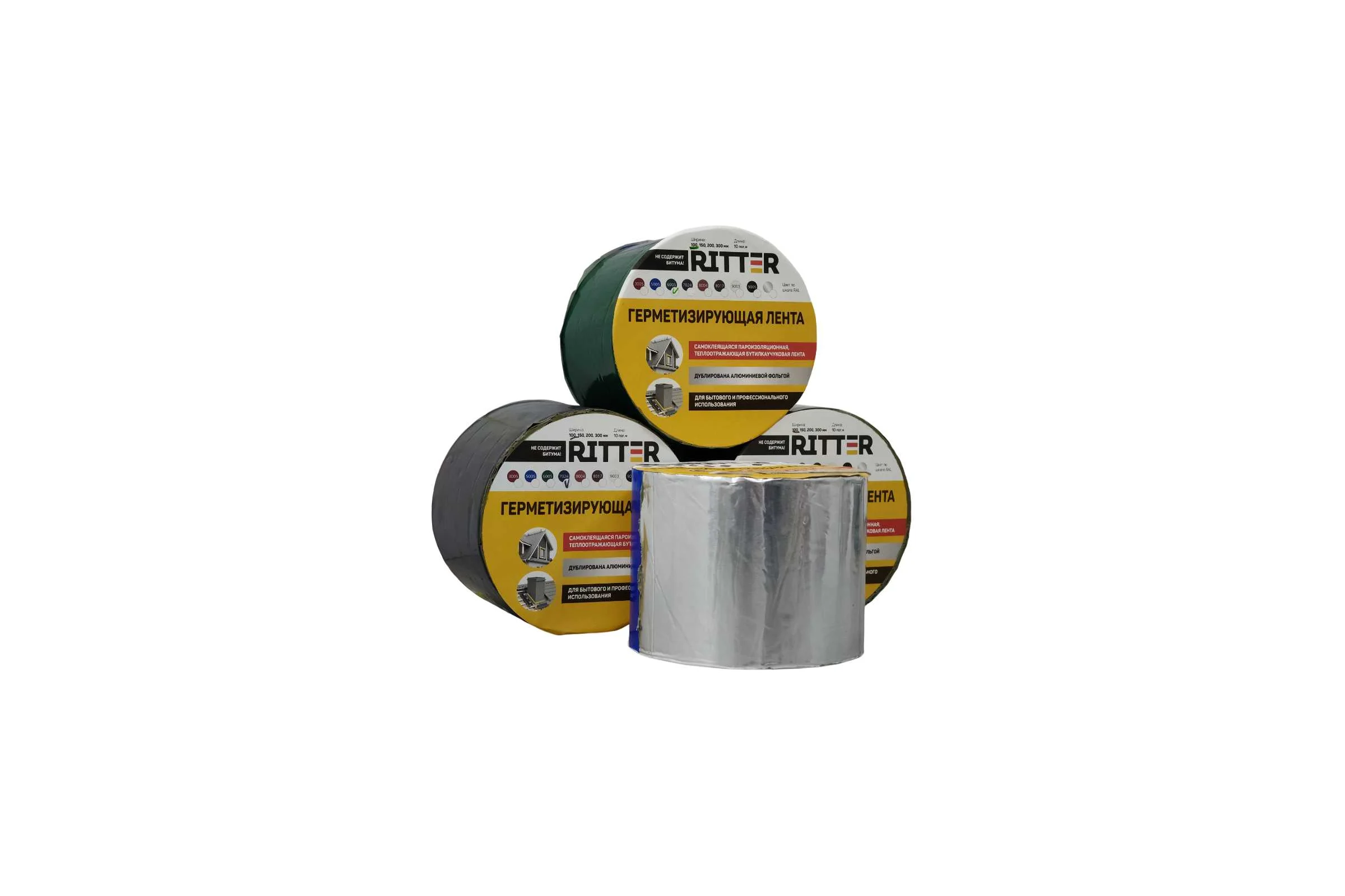 Герметизирующая лента RITTER 100 мм, 10 м, серебро 100-10-S