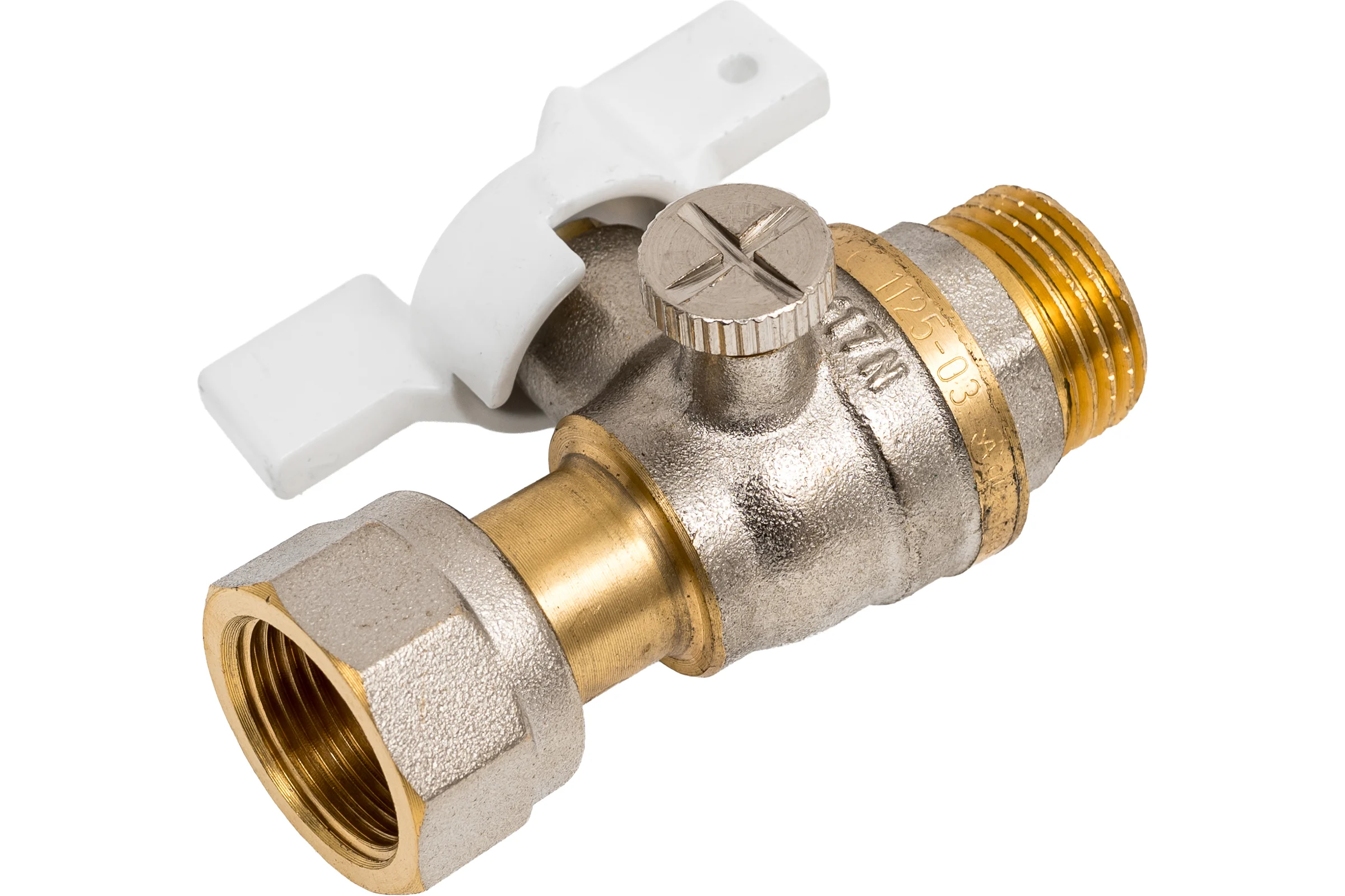 Кран для манометра Aquasfera латунь, 1125 Standard G1/2"-М20x1,5 Ру40 р/нак/г 1125-03 012-0308