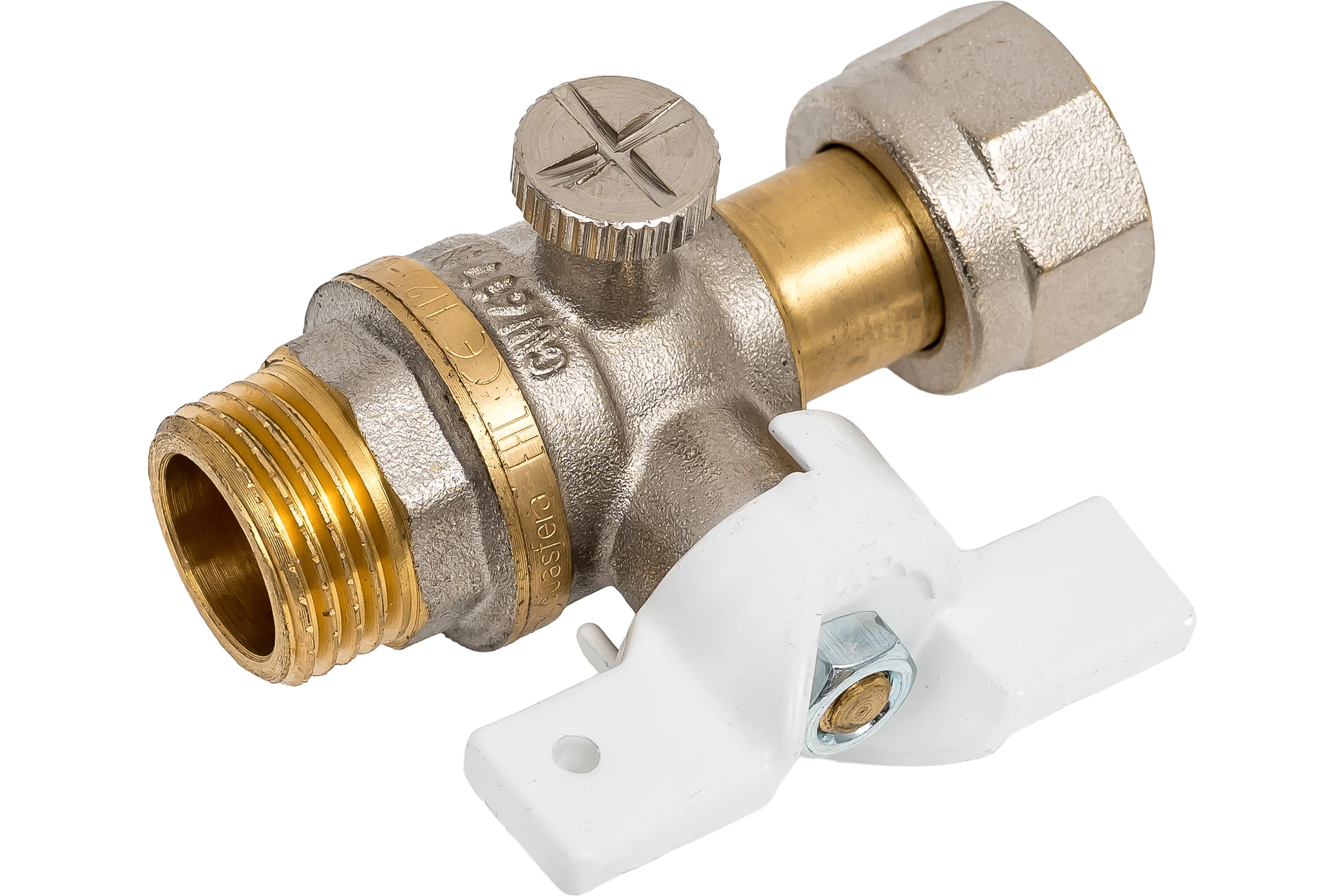 Кран для манометра Aquasfera латунь, 1125 Standard G1/2"-М20x1,5 Ру40 р/нак/г 1125-03 012-0308