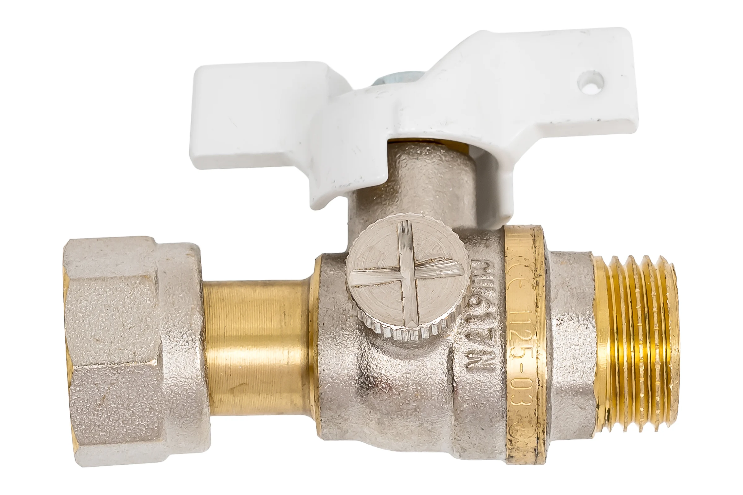 Кран для манометра Aquasfera латунь, 1125 Standard G1/2"-М20x1,5 Ру40 р/нак/г 1125-03 012-0308